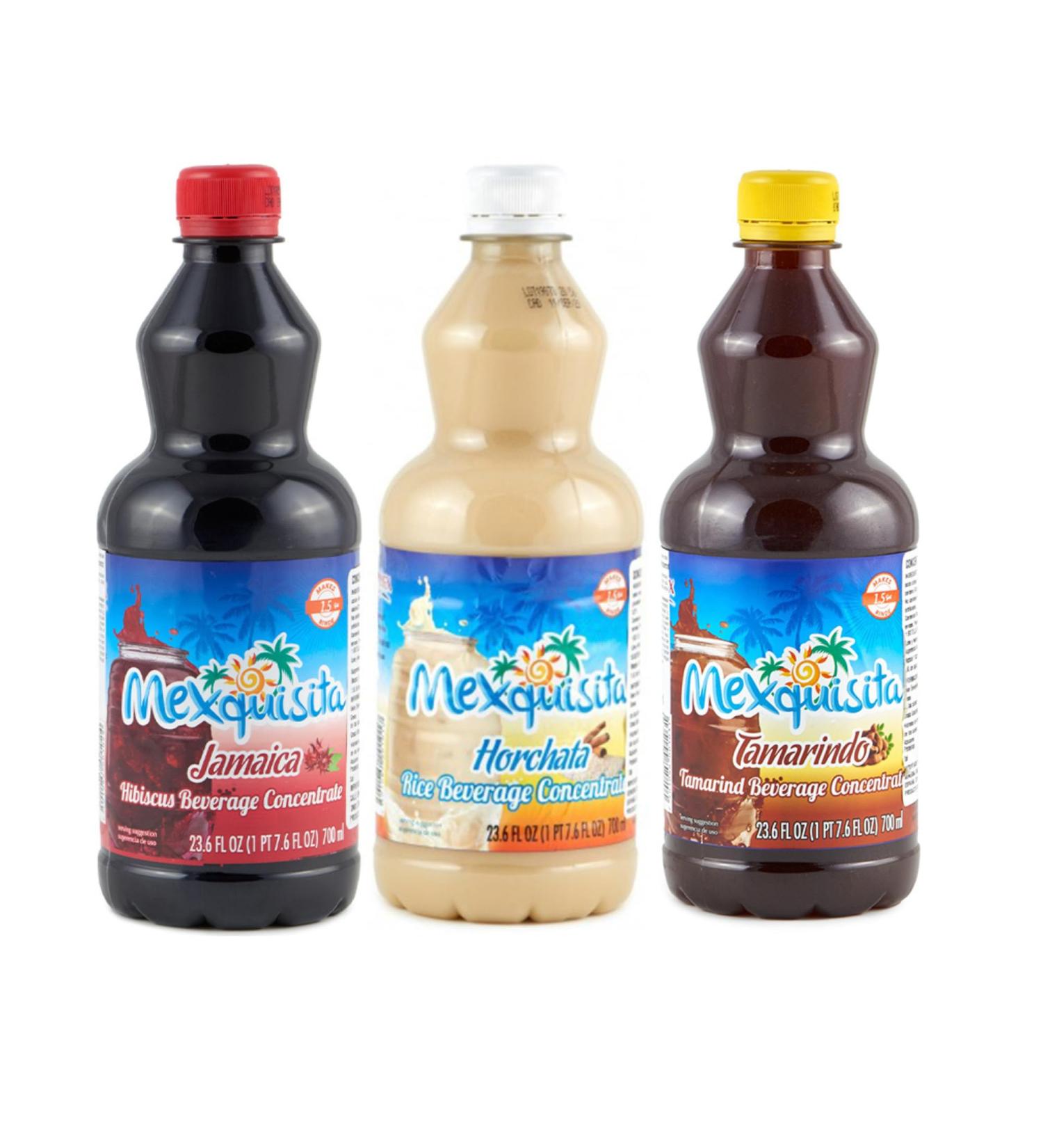 HORCHATA JAMAICA TAMARINDO CONCENTRATE BY MEXQUISITA 700 ML (Pack 3)