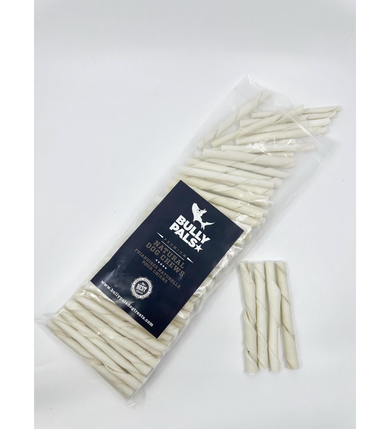 BULLY PALS - Natural Thick Beef Hide Dog Dental Chew Sticks - 12-13mm x 12.5 cm (0.5 inch x 5 inch) - 500 gr - (80-100 Pack) - Buy Online on GoSupps.com