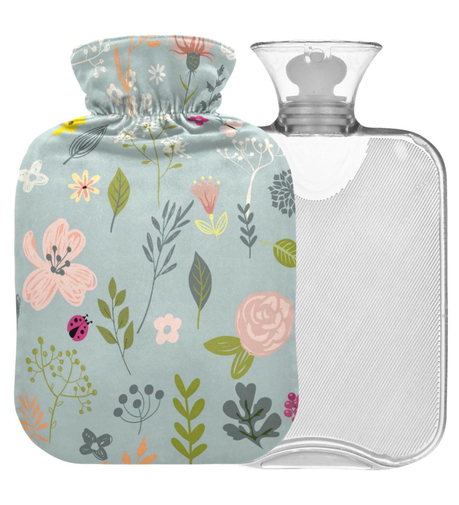Buy Naanle Vintage Flowers Heat Bottle - 2L Transparent Warm Water Bottle for Pain Relief & Cold Therapy | Ideal Bed Hand & Feet Warmer - International Shipping Available - Buy Online on GoSupps.com