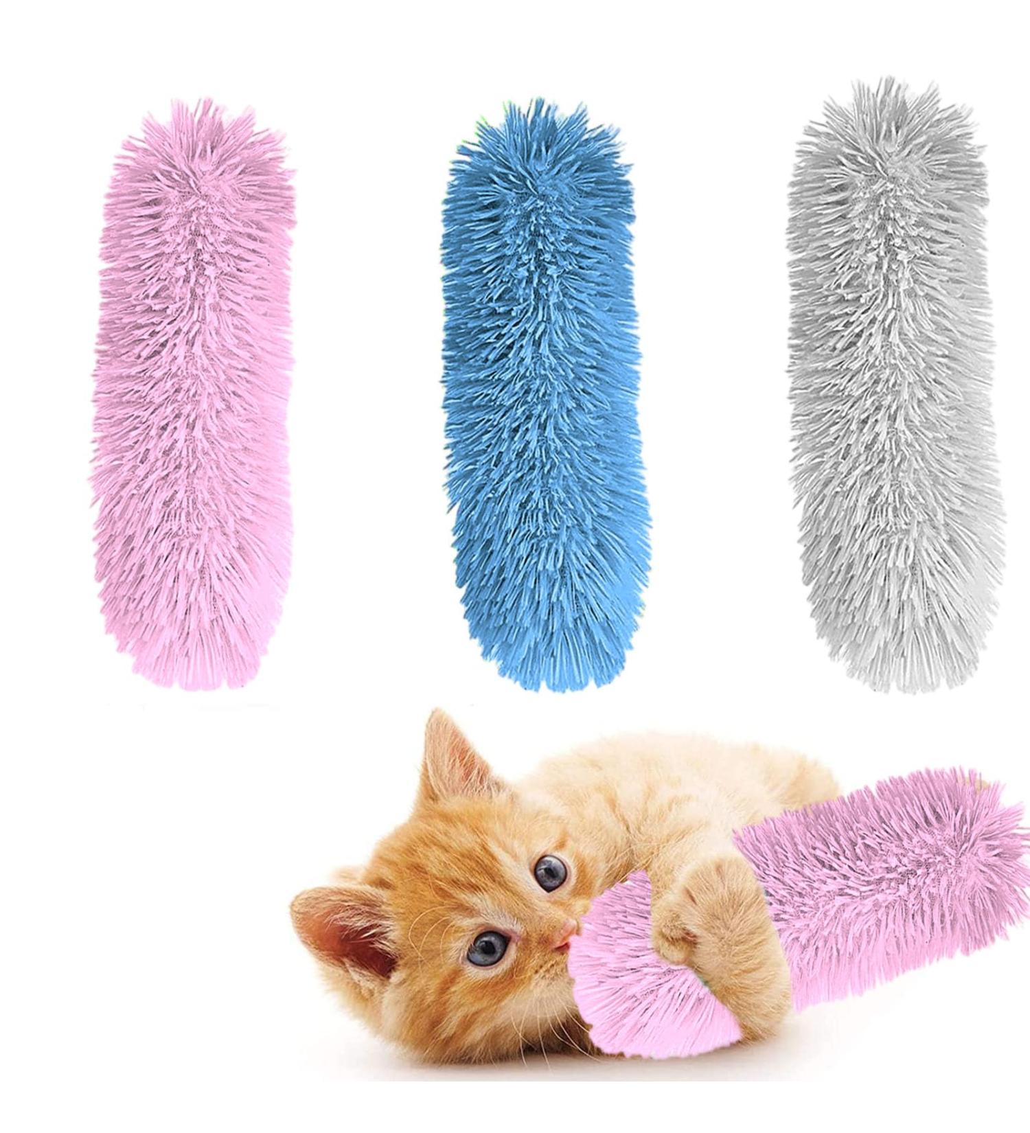 HAWAKA Cat Kicker Toys 11" Long Soft Plush Cat Toys Interactive Toy Cat Pillows Toys with Sound Paper Catnip Toys for Kitty Chewing Training Interactive (Color-B) - Buy Online on GoSupps.com