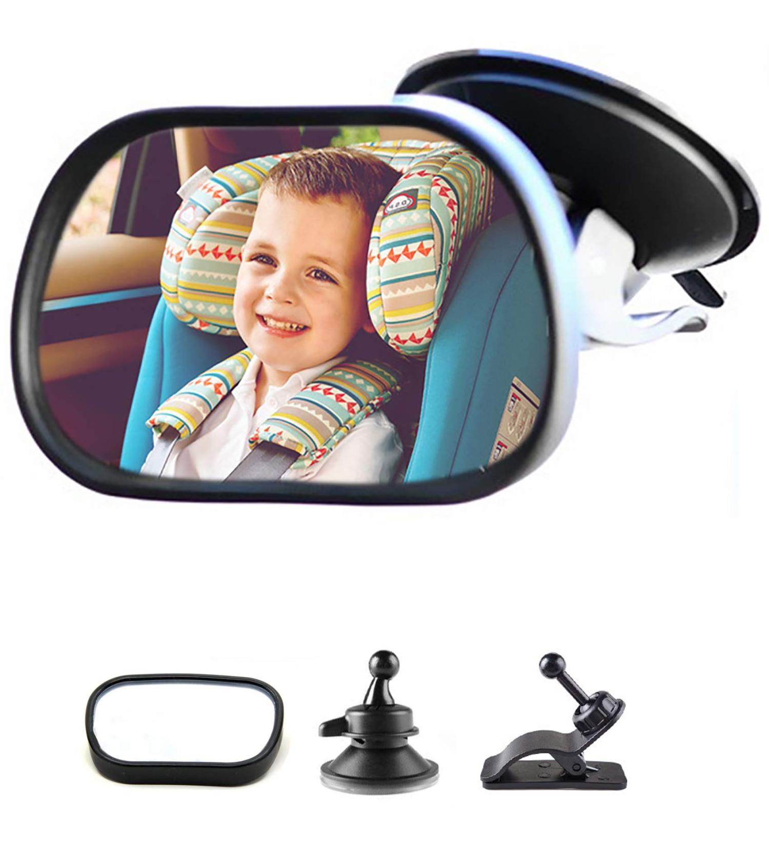 Adjustable Back Seat Baby Mirror - Safe Rear View Mirror for Children with Suction Cups | Universal Baby Car Safety Accessory - Buy Online on GoSupps.com