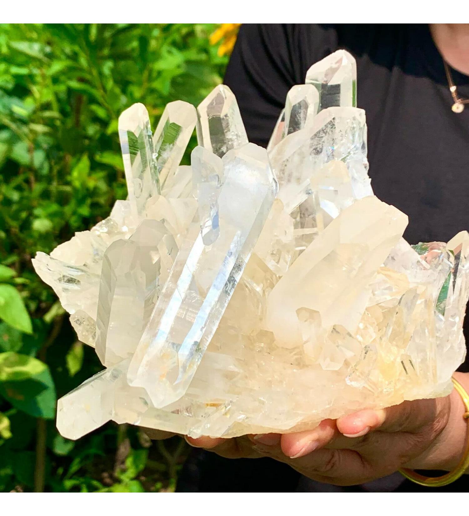 Natural Transparent White Quartz Crystal Cluster Specimen 1pc Decoration (Size : 200-250g) - Buy Online on GoSupps.com