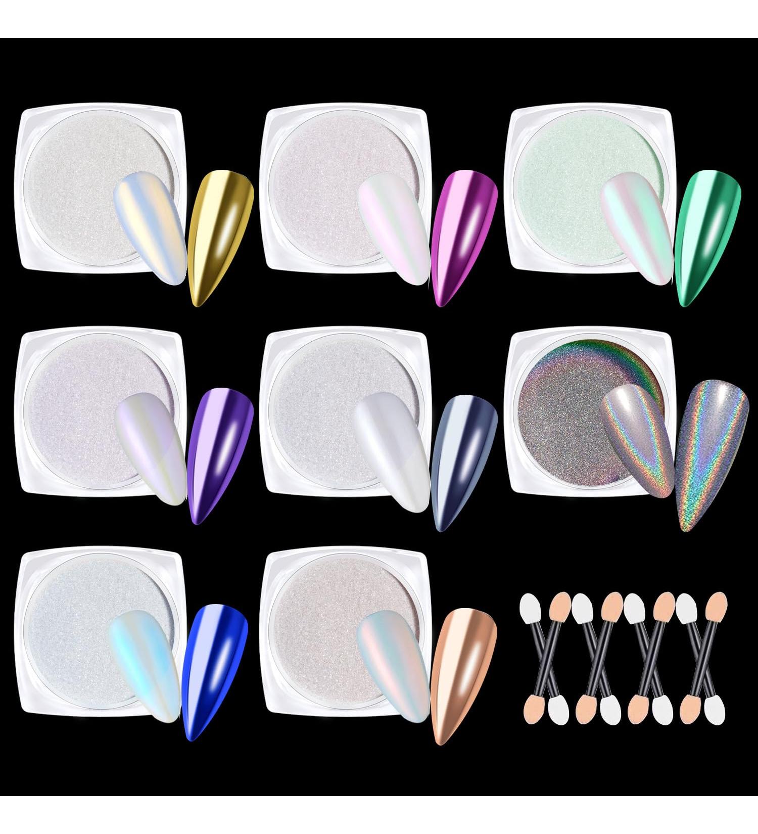 Bishengyf 6 Chrome Glitter Powder - Mirror Effect Chrome Pigments for Stunning Nail Art | International Shipping Available - Buy Online on GoSupps.com