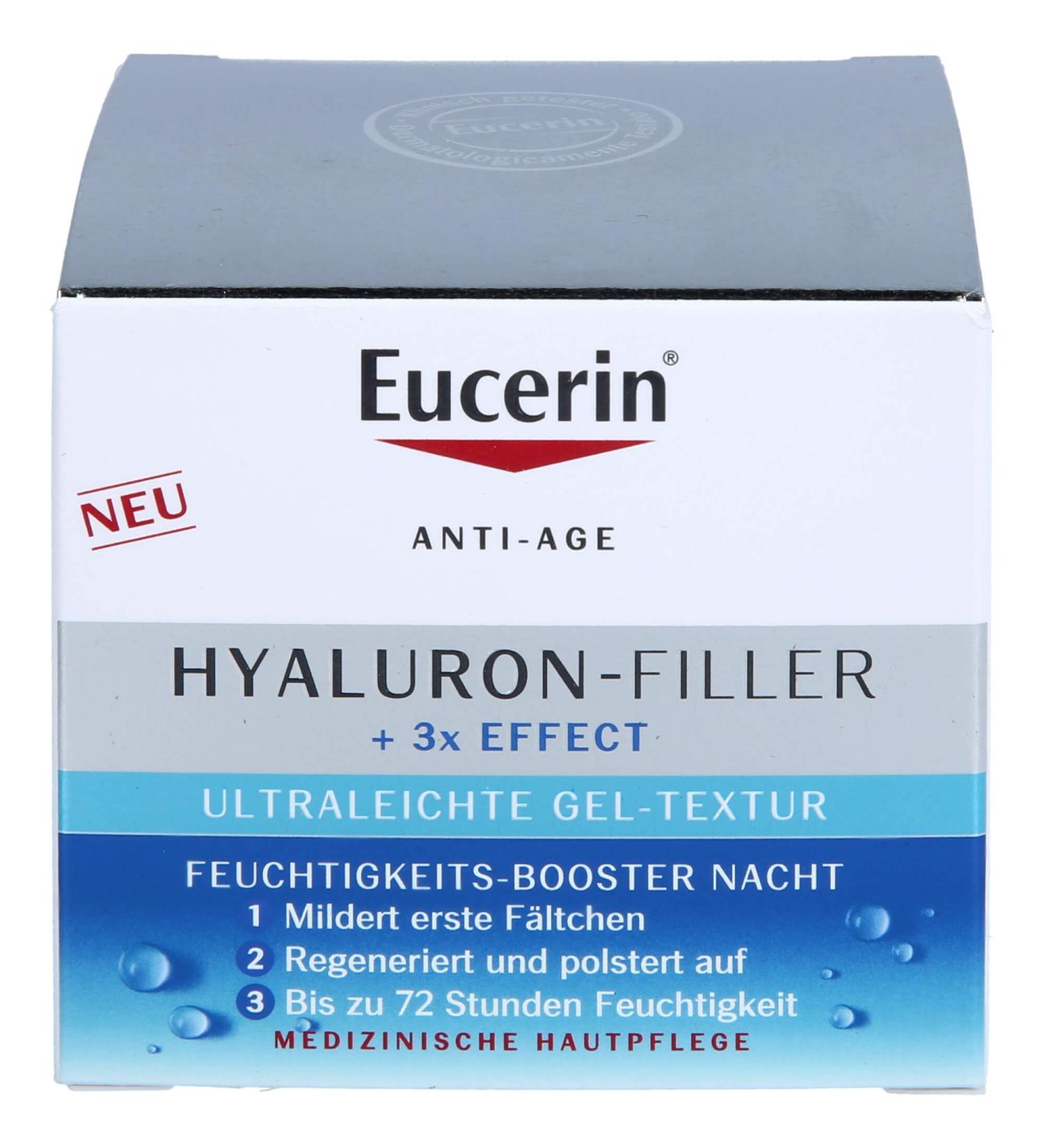 Eucerin Eucerin Hyaluron-Filler Night Moisturizing Booster 50 ml Anti-Wrinkle Face Cream 72 h Night Face Cream with Hyaluronic Acid - Buy Online on GoSupps.com