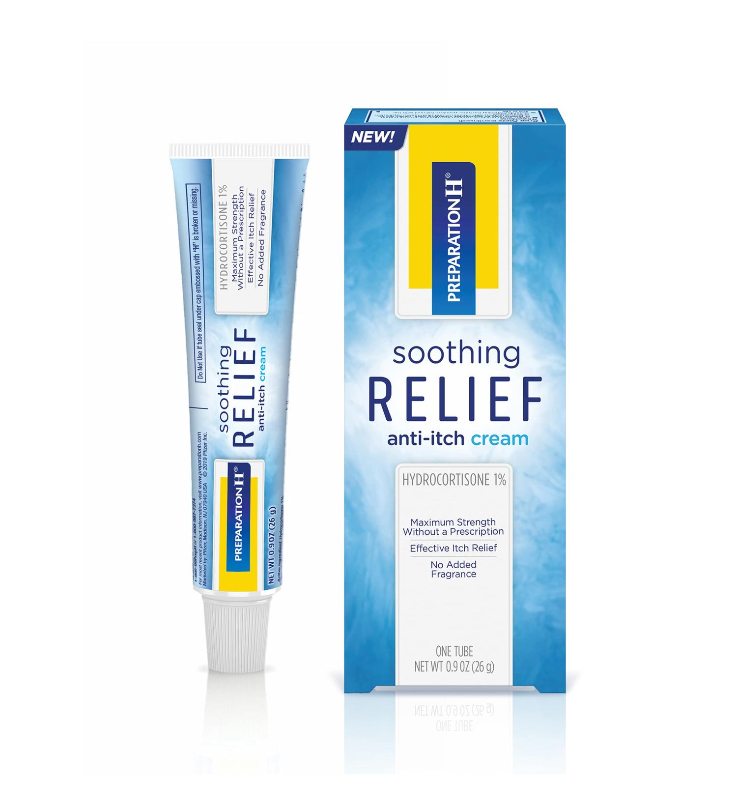 Preparation H Soothing Relief Anti Itch Cream - 1% Hydrocortisone - .9 Oz Tube - Buy Online on GoSupps.com