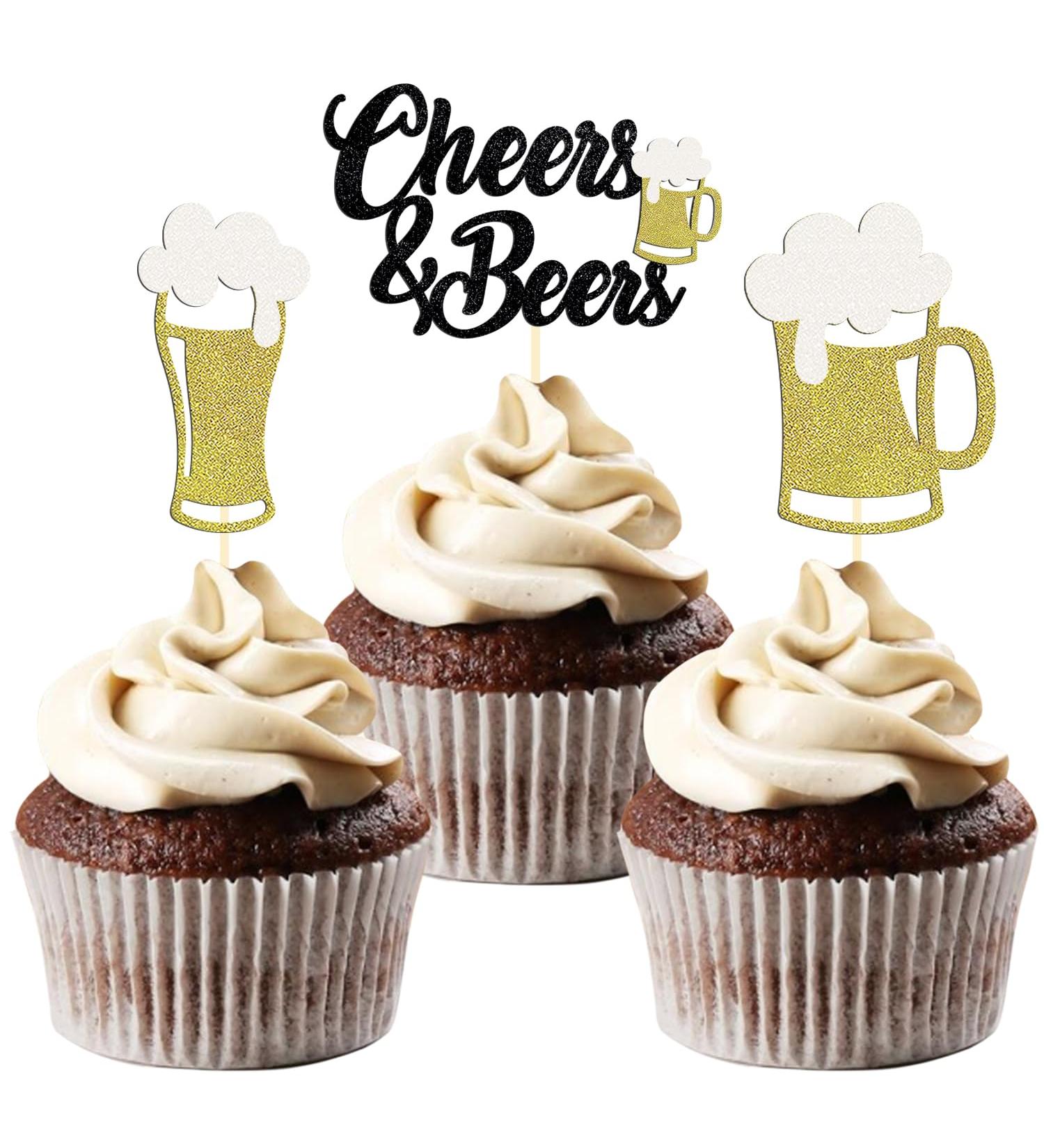 24 Pieces Glitter Oktoberfest Cupcake Toppers Cheers & Beers Cupcake Topper Bavarian Cake Topper for Oktoberfest Party Decorations Bavarian Party Decorations (Cheers) - Buy Online on GoSupps.com
