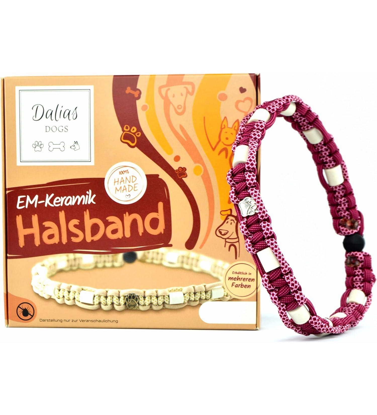 Custom EM Ceramic Collar for Dogs & Cats - Original US Paracord 41-50 cm Raspberry | International Shipping Available - Buy Online on GoSupps.com