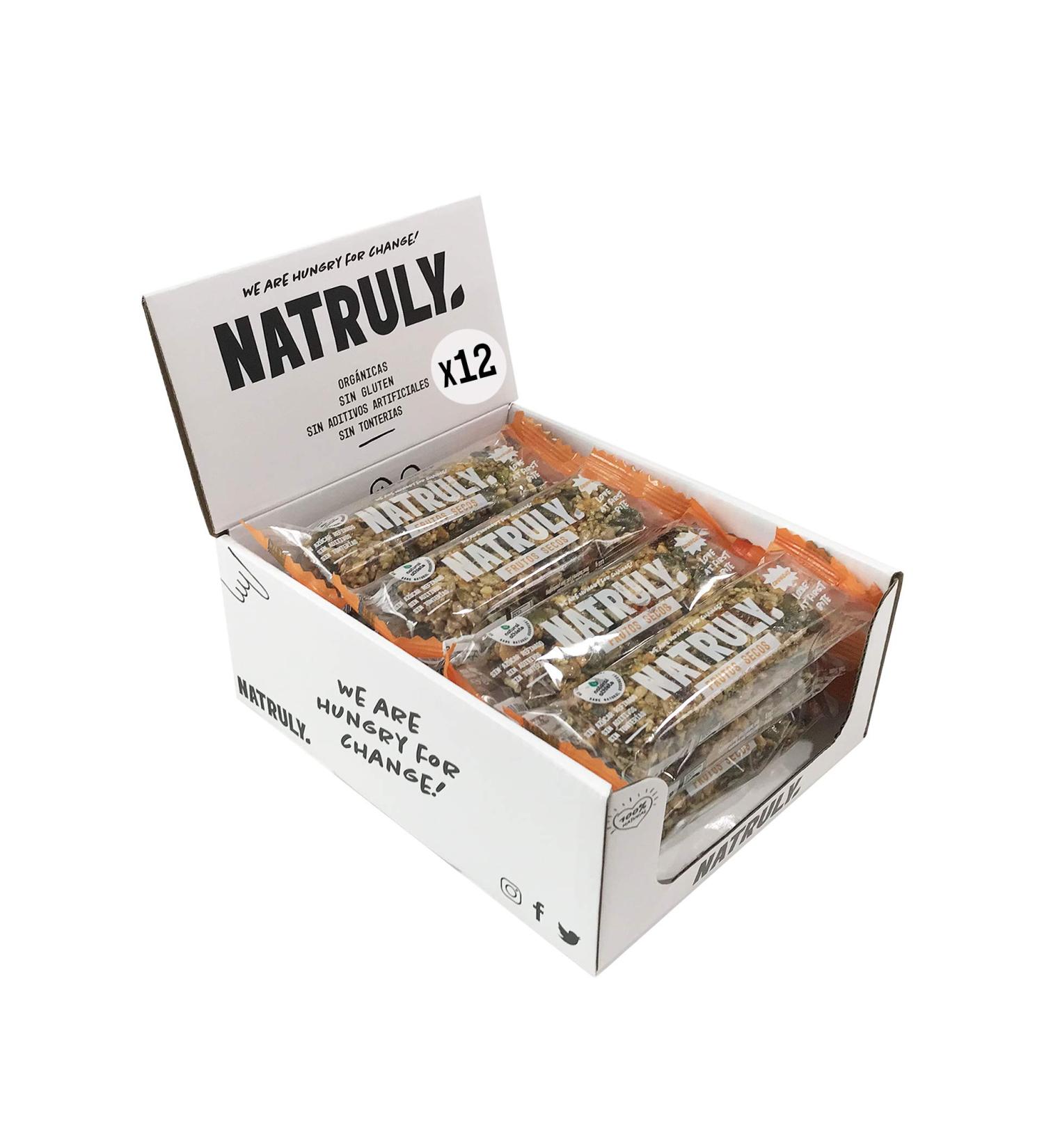 NATRULY Crunchy Dried Fruit and Honey Bars 100% Natural Sugar Free Gluten Free Grain Free -12x40gr - Buy Online on GoSupps.com