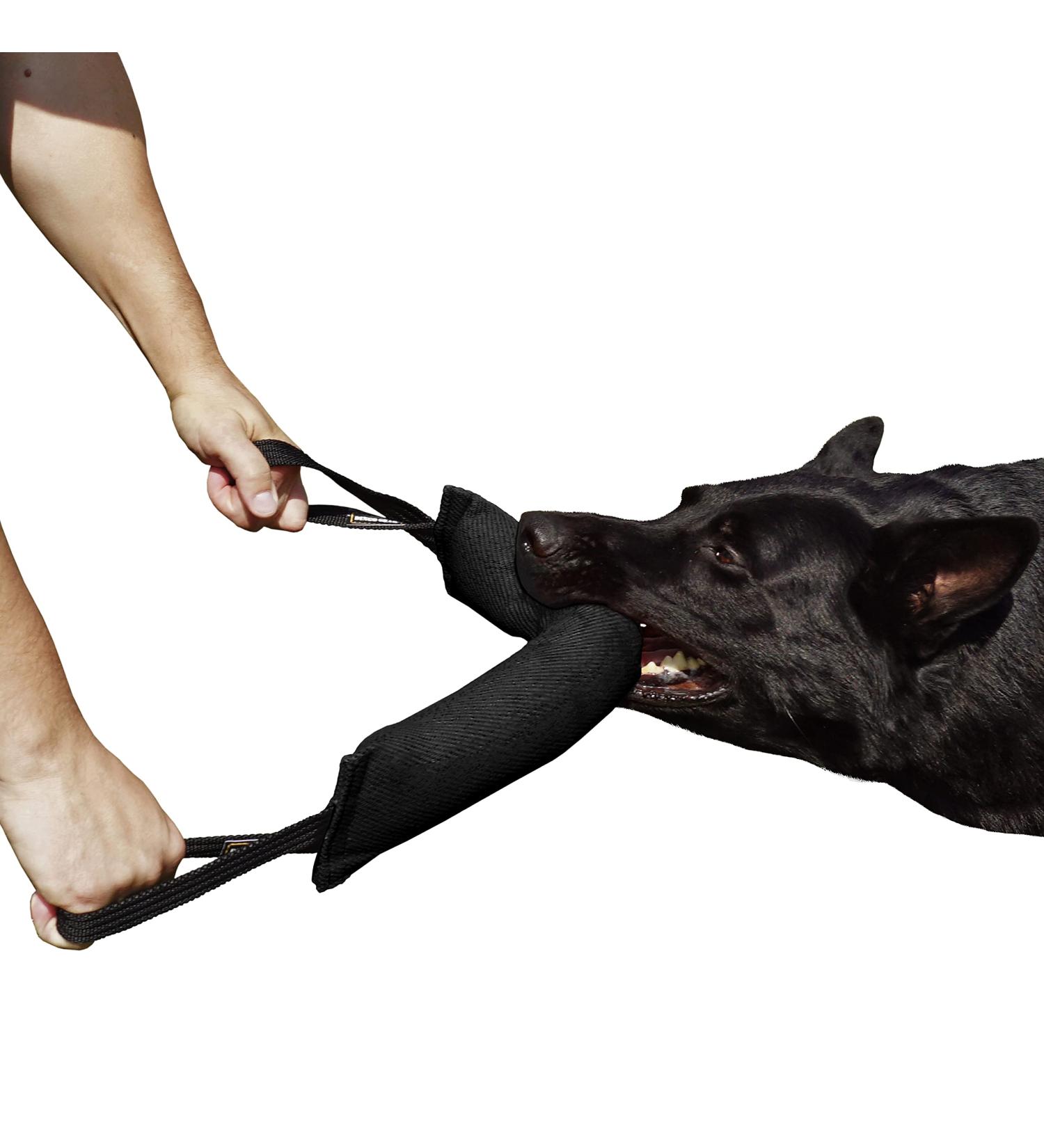 Dingo Gear Cotton Nylon Bite Sausage for Dog Training - IGP IPO Obedience Protection - 45x8cm with 2 Handles - Black S00076 - Buy Online on GoSupps.com