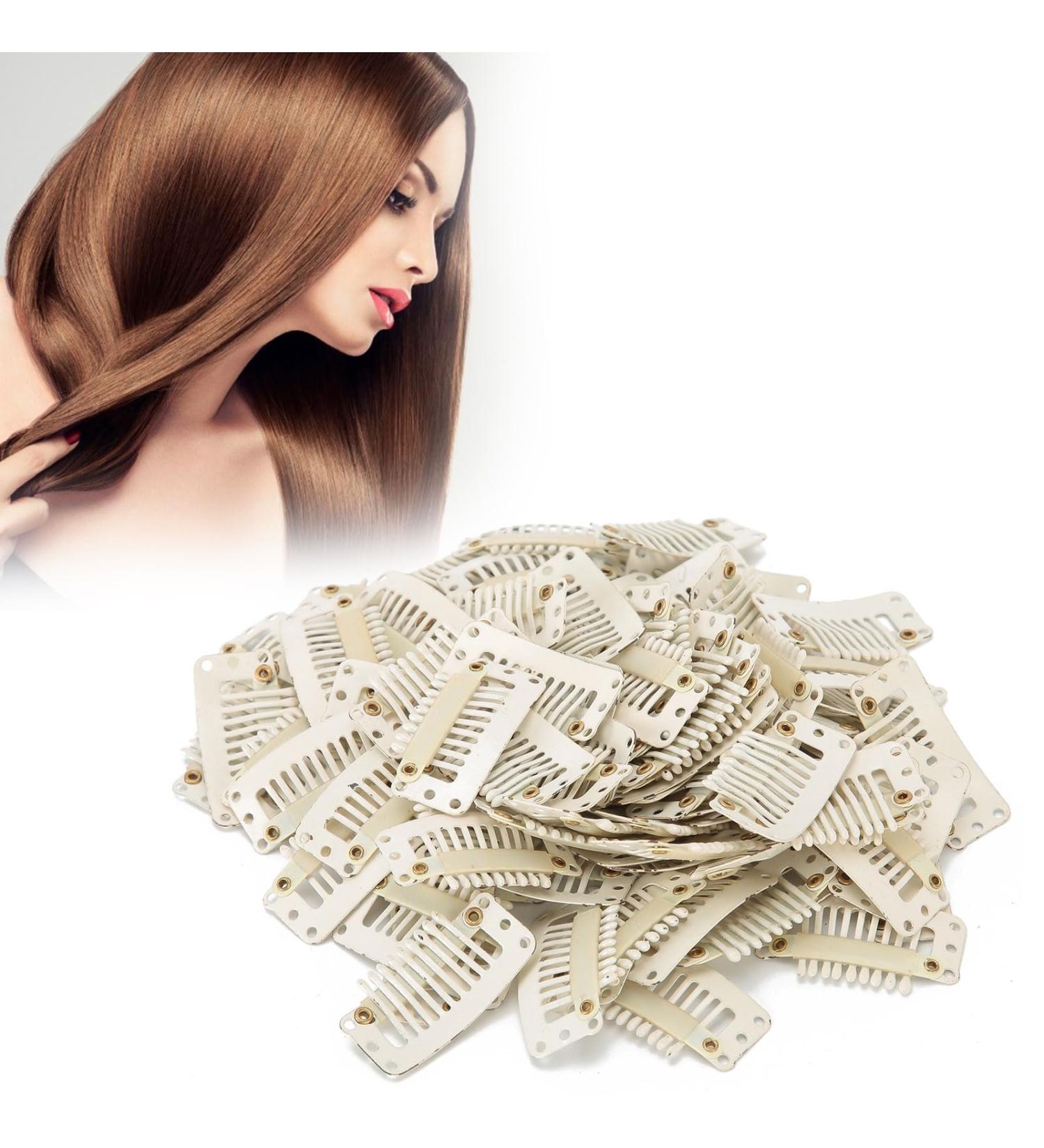 100PCs U-Shaped Hair Extension Clips - 1.3in Wig Clips for DIY Hairstyles Accessories for Brides & Women - Buy Online on GoSupps.com