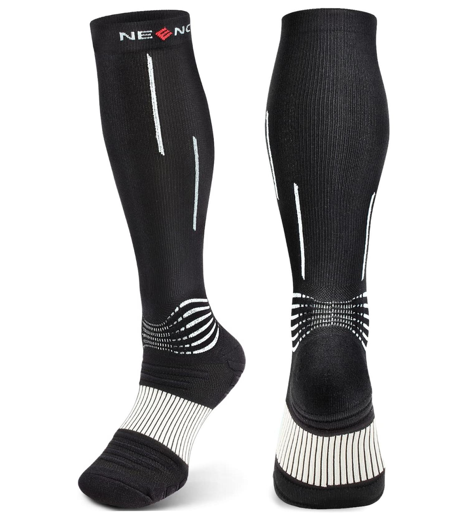 NEENCA Compression Socks 20-30 mmhg for Injury Recovery & Pain Relief - Large Black White - Buy Online on GoSupps.com
