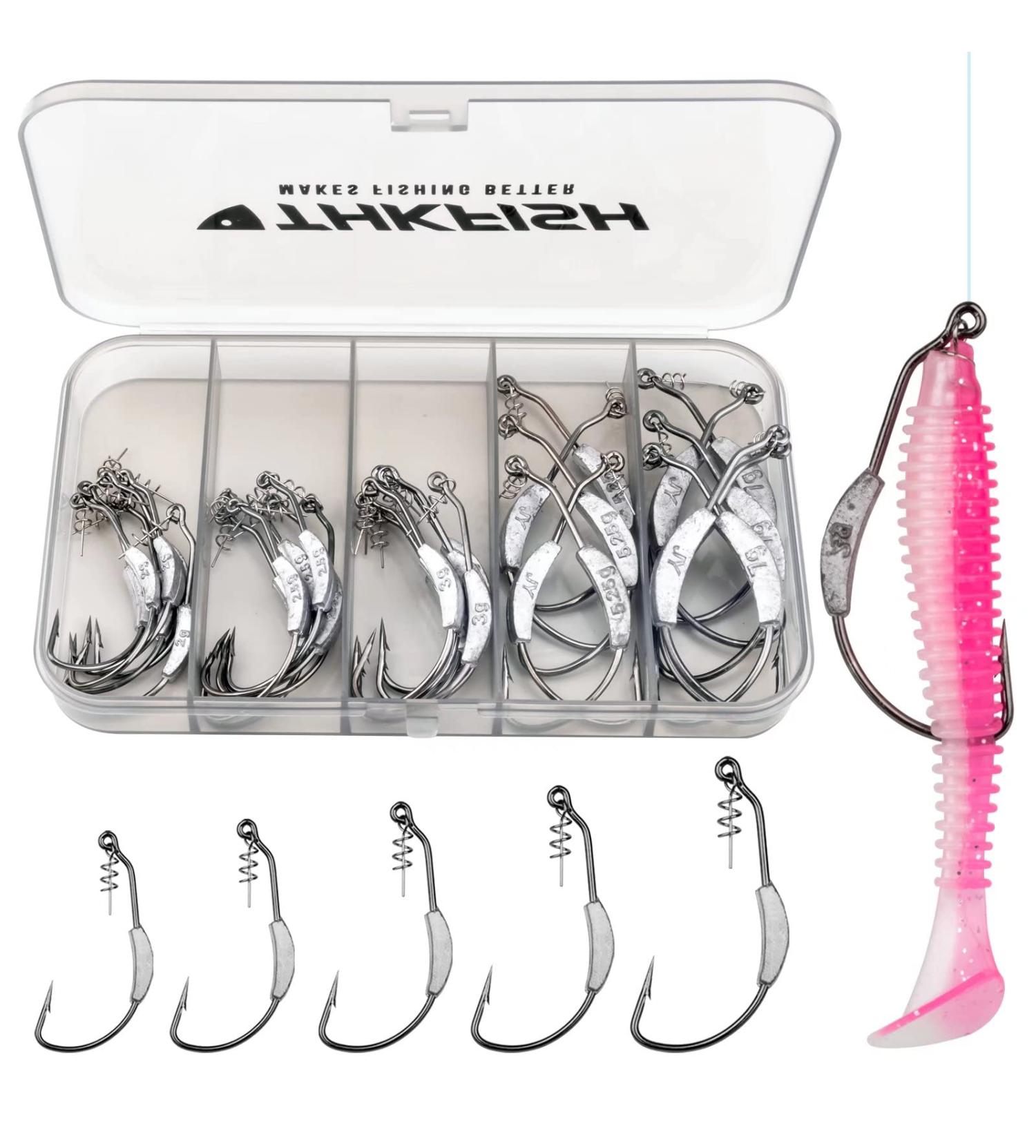 THKFISH Weighted Twistlock Fishing Hooks for Bass Swimbait Soft Plastics - 30PCS - Buy Online on GoSupps.com