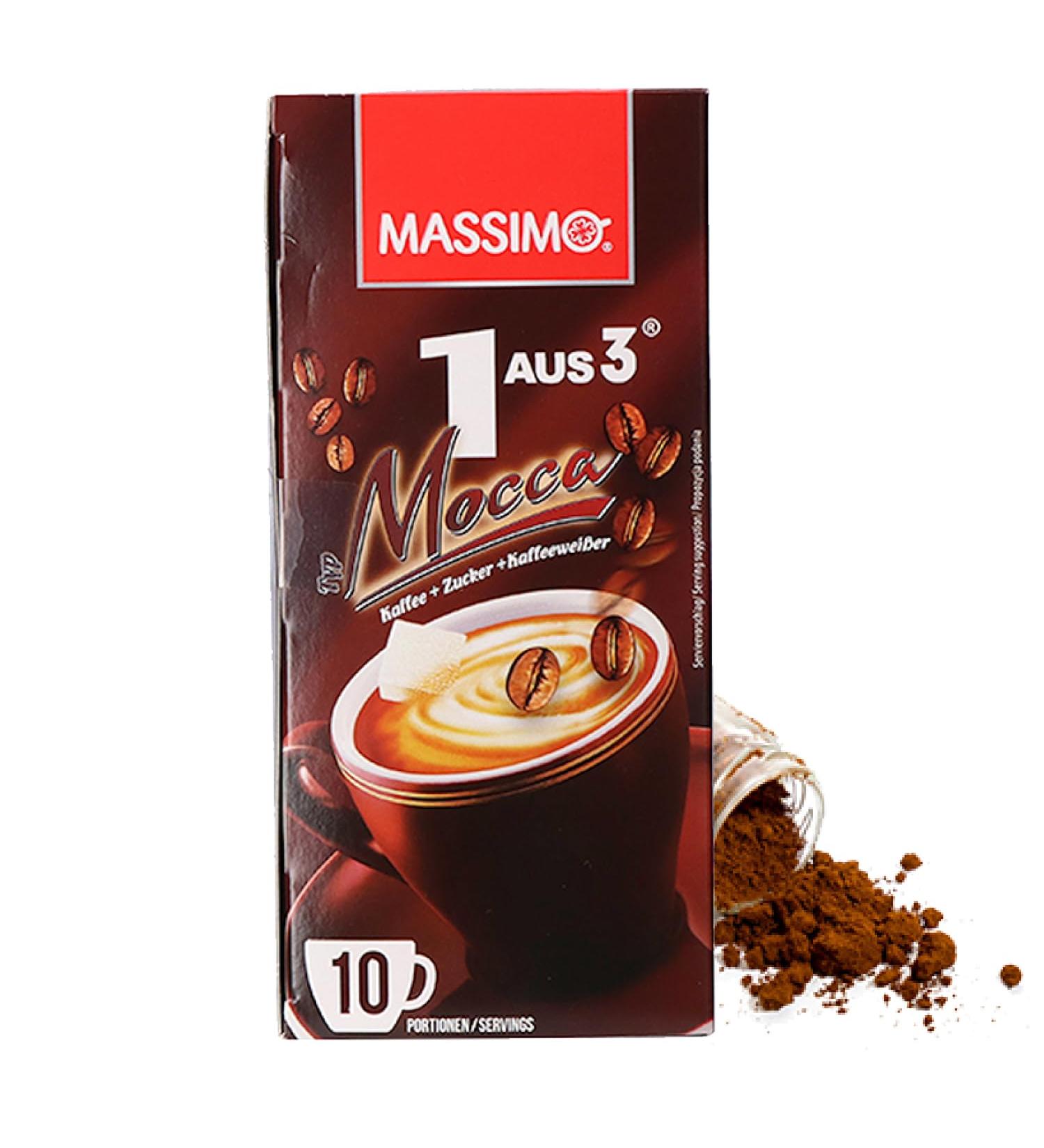 Massimo 1 from 3 instant coffee Moka 160 sticks of 18 g soluble coffee powdered drink with soluble coffee sugar and coffee powder - Buy Online on GoSupps.com