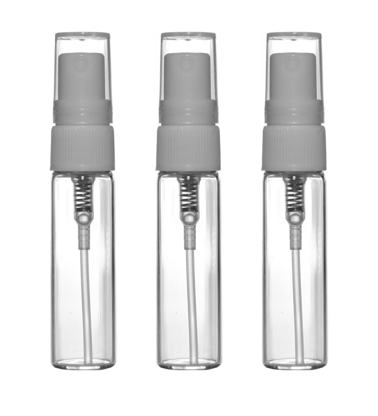 Riverrun Set of 3 Travel/Purse Glass Bottle Perfume Atomizers White Fine Mist Sprayer 4ml .14 oz (Set of 3)