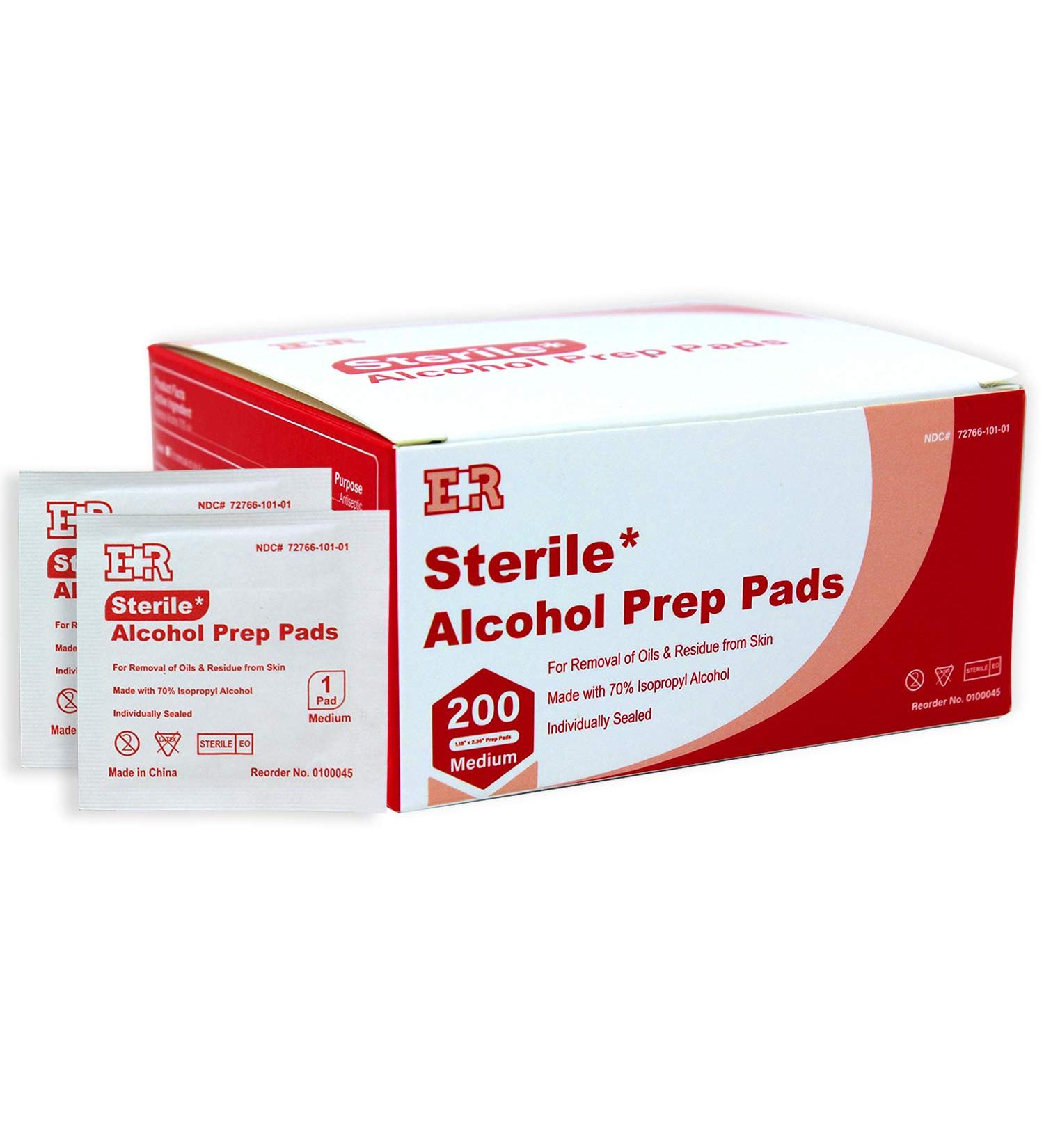 200ct Medium 2-Ply Alcohol Prep Pads | 70% Isopropyl Alcohol Wipes | Individually Wrapped Swabs by Ever Ready First Aid - Buy Online on GoSupps.com