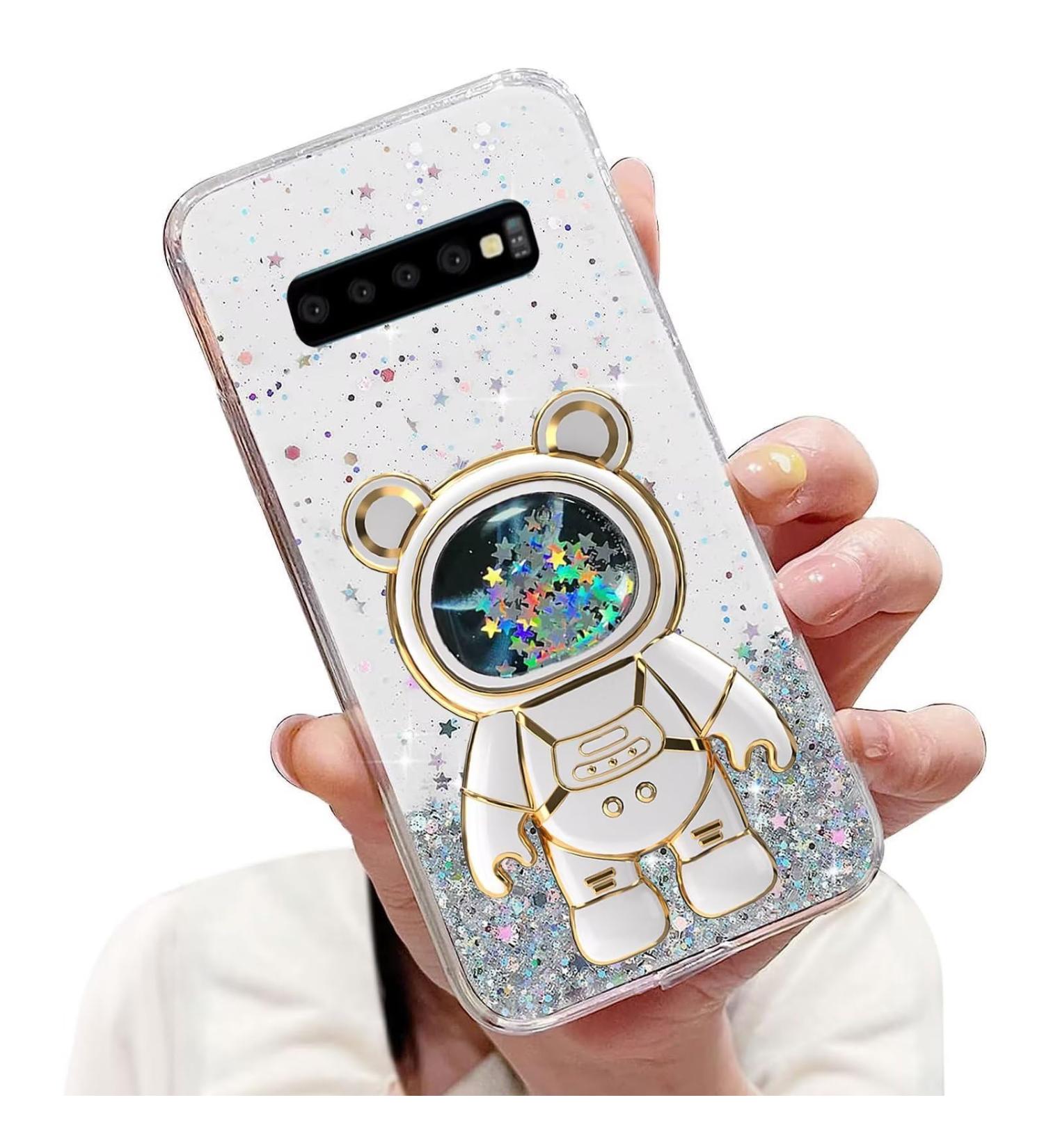 Buy Tivenfezk Nadoli Samsung Galaxy S10 Case - Glitter Astronaut Stand Shell | Soft Silicone Bling Phone Cover - Buy Online on GoSupps.com
