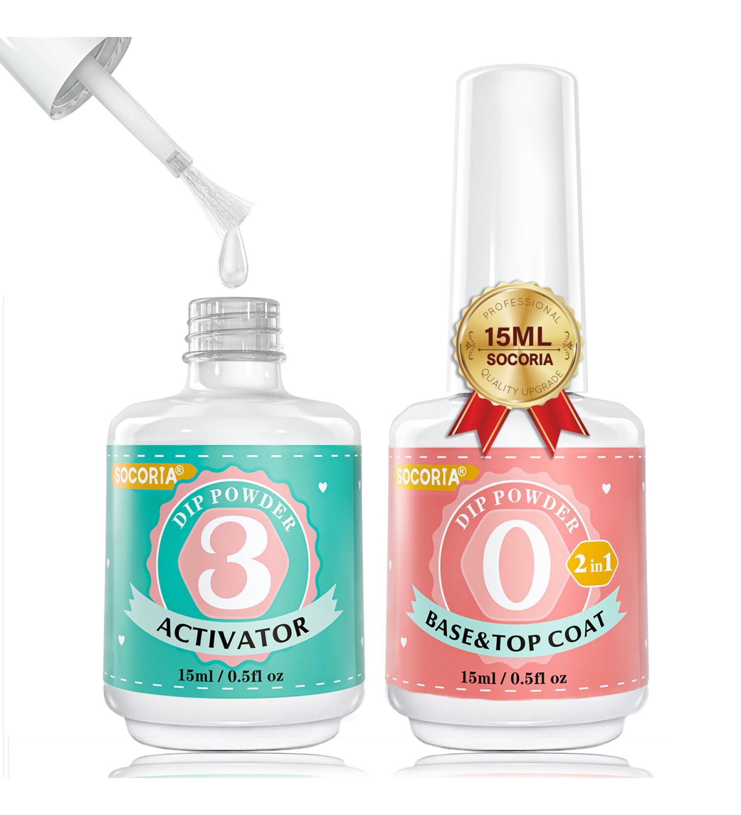 Buy Dip Powder Liquid Set - 2 in 1 Base & Top Coat Fast Dry Activator for French Nail Art & Manicure - Perfect for Beginners | International Shipping - Buy Online on GoSupps.com