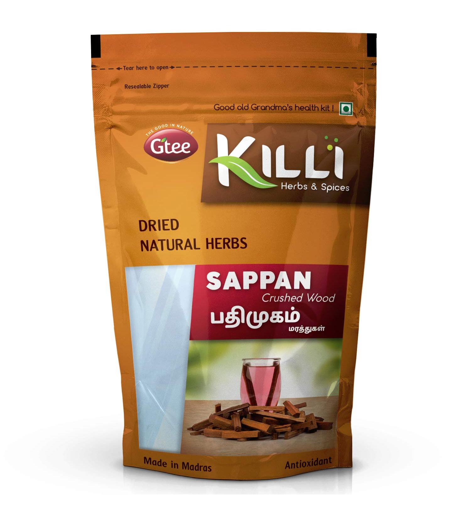 KILLI Sappan Wood | Pathimugam | Patang | Pathimukham Crushed 100g - Buy Online on GoSupps.com