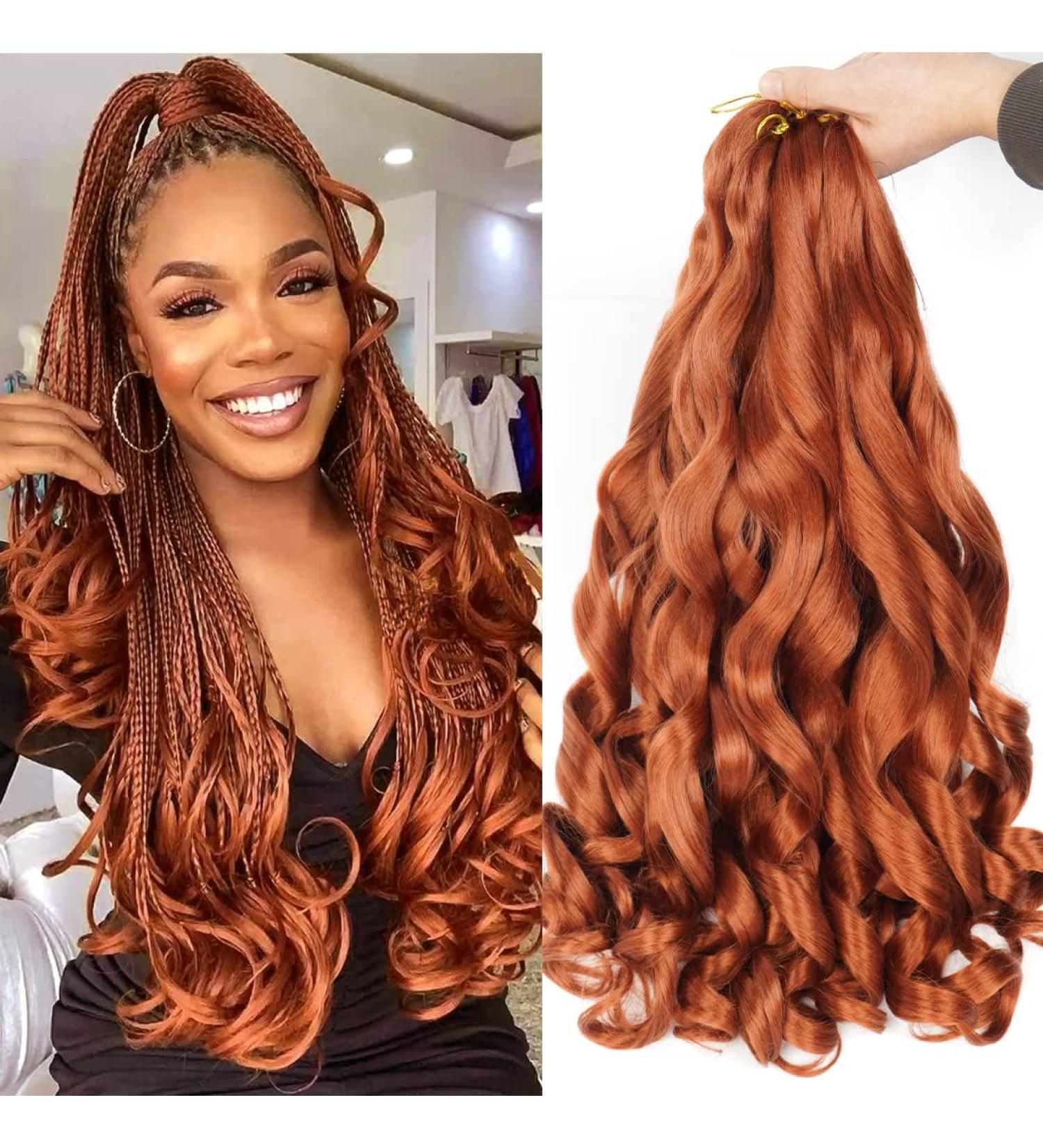WIPPORYA Ginger French Curly Braiding Hair 24 Inch - Pre Stretched Loose Wave Bouncy 350 Braiding Hair - Yaki Crochet Hair for Black Women - 100g/pack - Hair Extensions for Braids - Buy Online on GoSupps.com