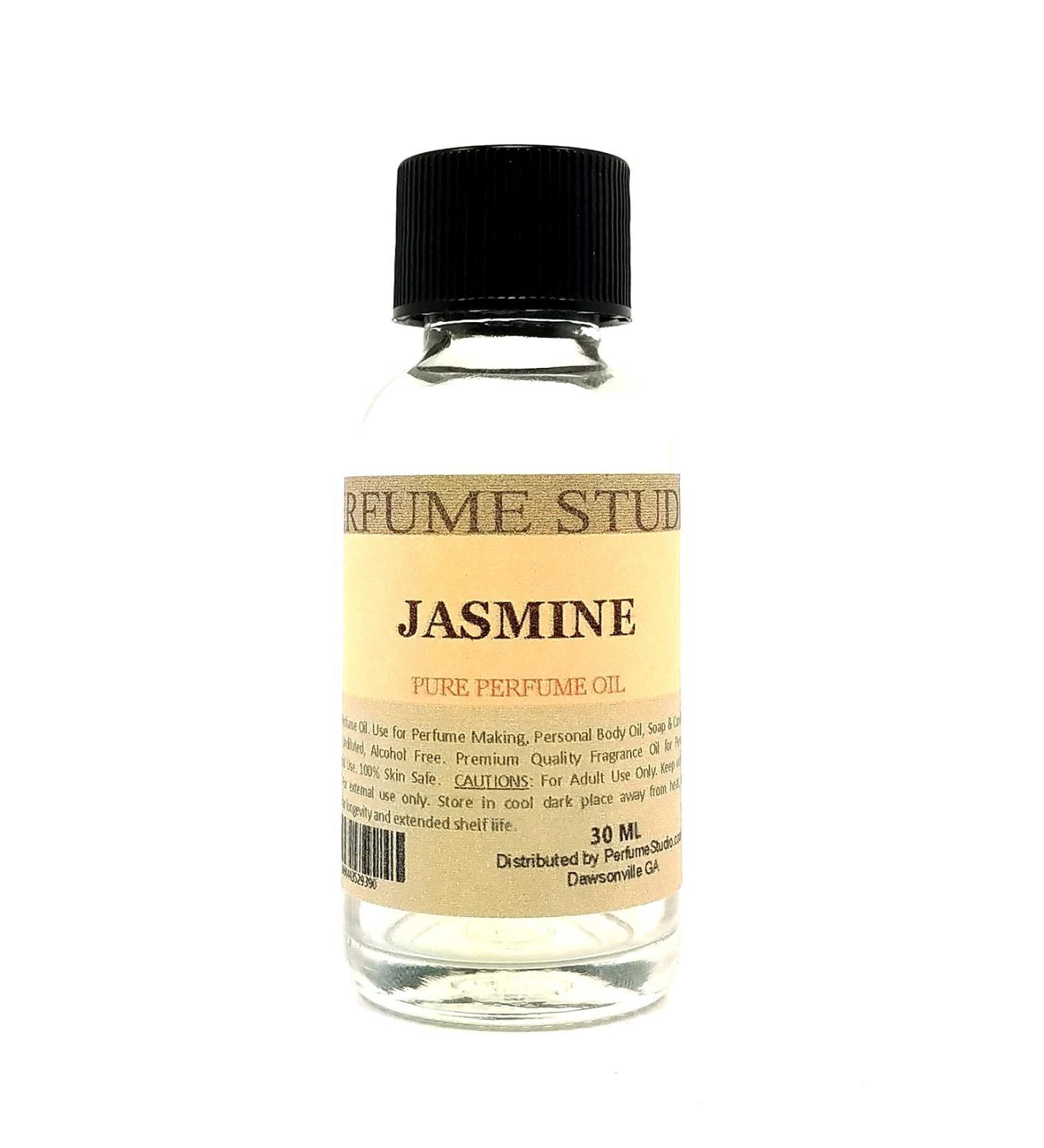 Jasmine Perfume Oil for Perfume Making Personal Body Oil Soap Candle Making & Incense Splash-On Clear Glass Bottle. Premium Quality Undiluted & Alcohol Free (1oz Jasmine Fragrance Oil)