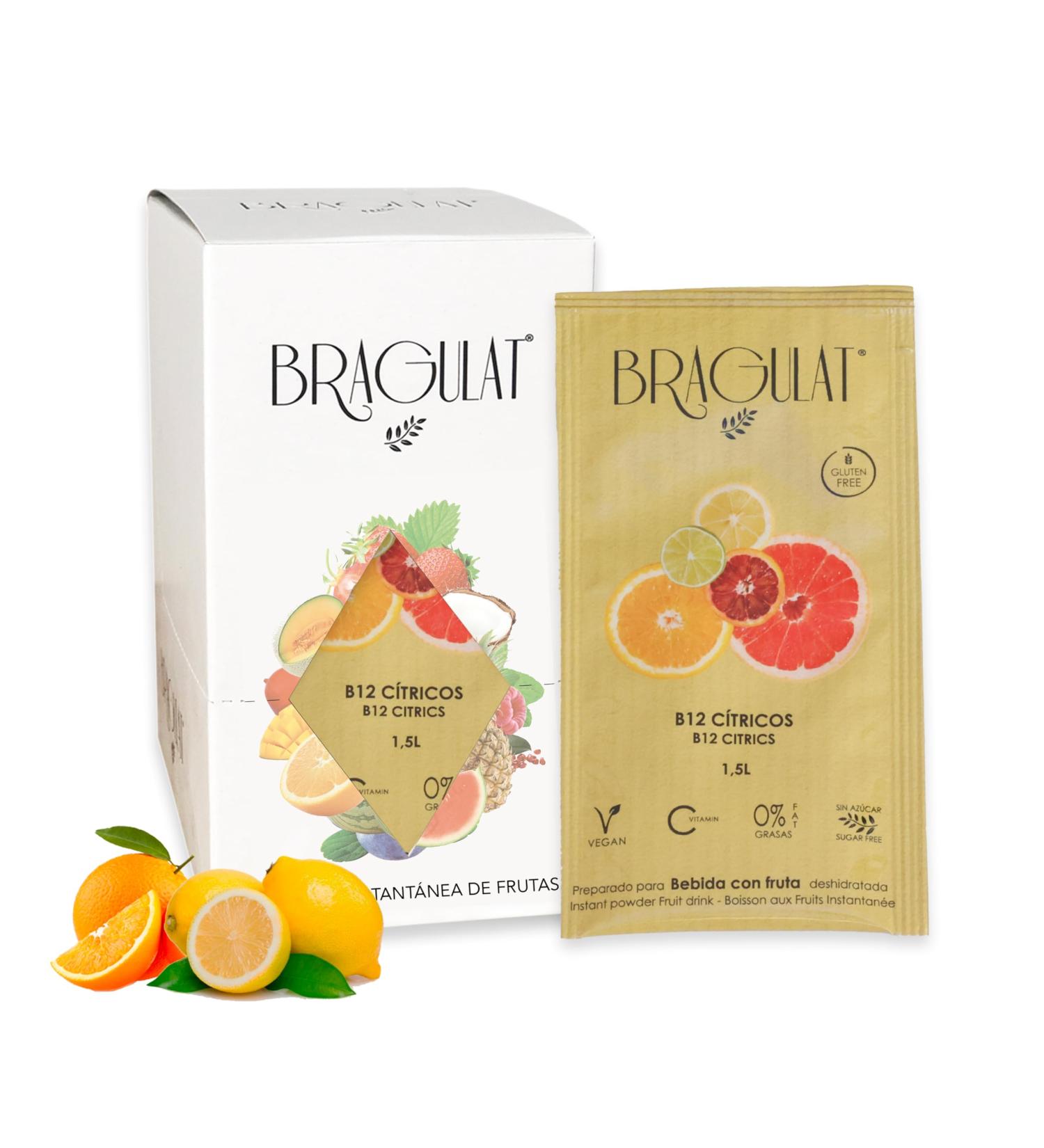 BRAGULAT BRAGULAT | Drink with B12 and Citrus | Instant Powdered Drinks and Refreshments | Sugar-Free and with Vitamin C and B12 | Lemon Orange and Lime Flavored Water | 15 - Buy Online on GoSupps.com