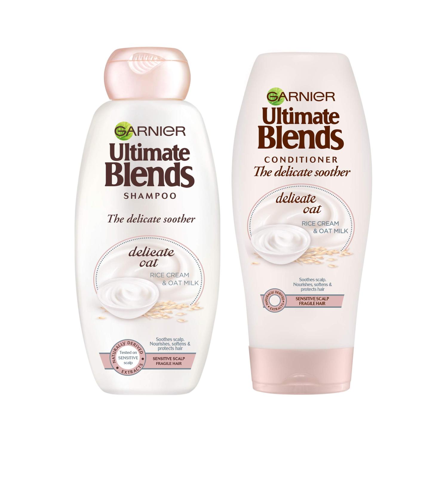  Garnier Garnier Ultimate Blends Shampoo and Conditioner | Gentle Oat with Rice Cream and Soothing Oat Milk for Sensitive Scalp and Fragile Hair | 360 ml - Buy Online on GoSupps.com