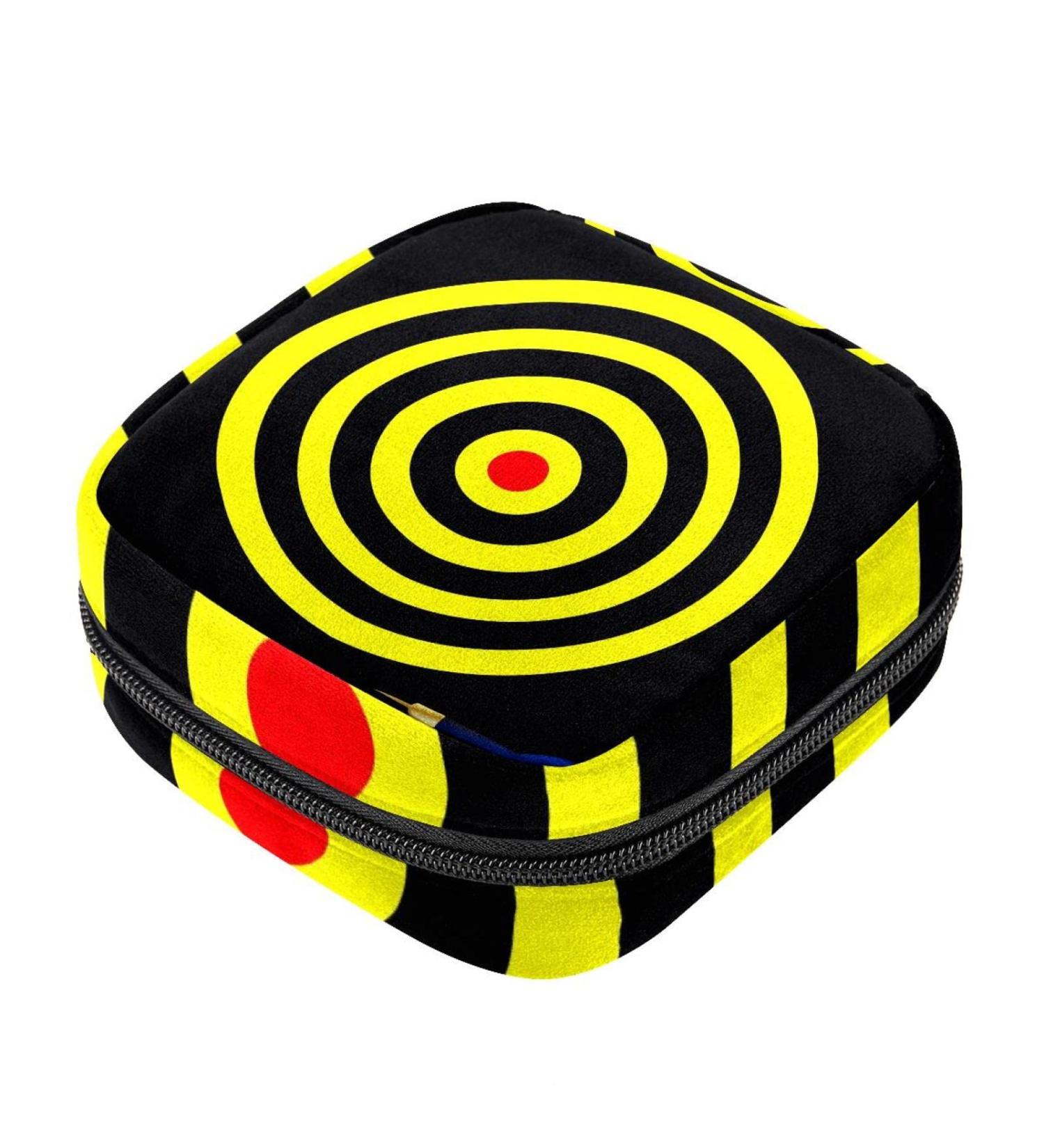 Menstruation Pad Bag with Zipper - Stylish Women's Napkin & Tampon Storage - Ideal for Girls and Women | Target Yellow Circle - Buy Online on GoSupps.com