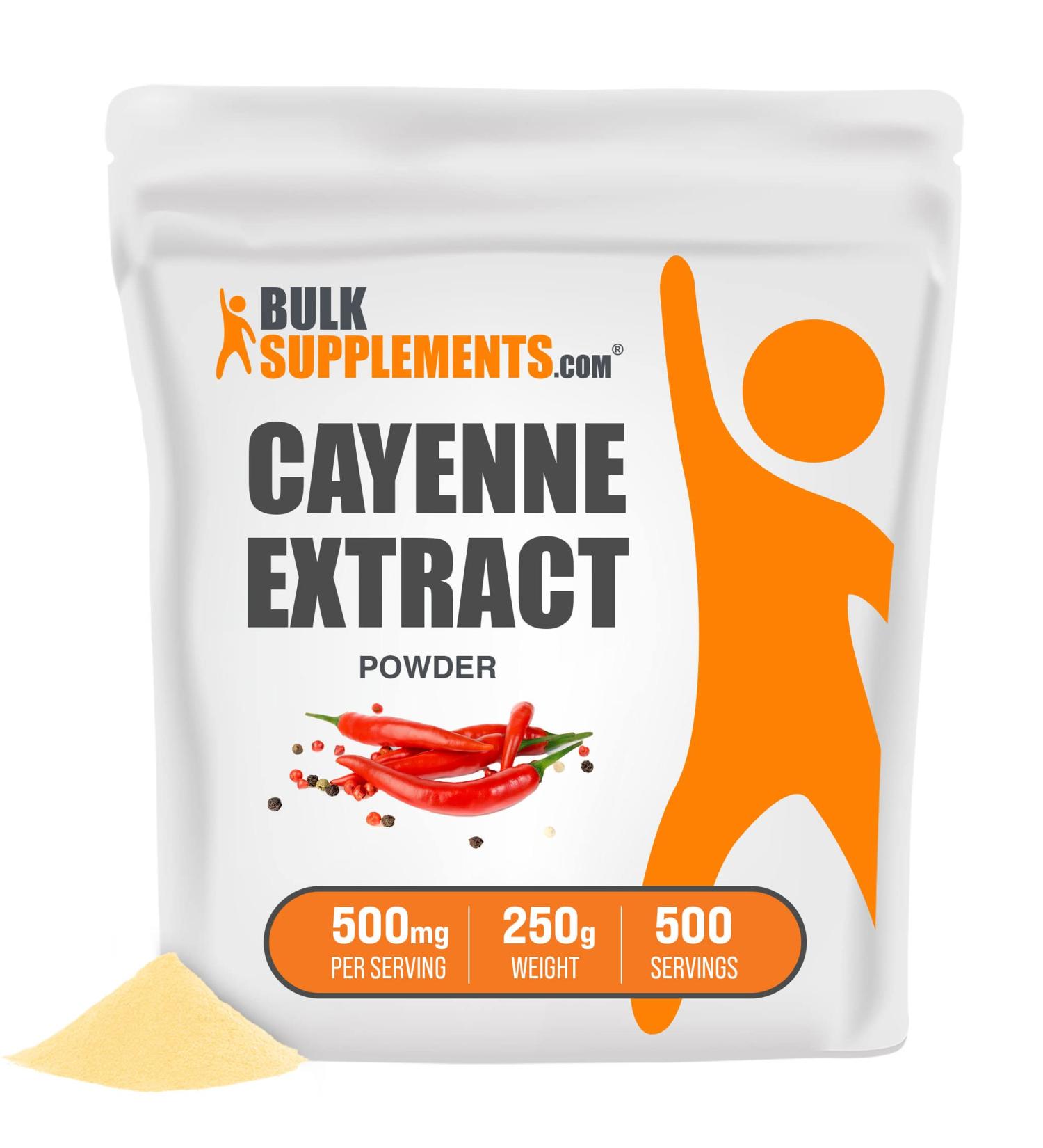 Cayenne Extract Powder | Capsaicin Blood Circulation Herbal Supplement (250g - 8.8oz) - Buy Online on GoSupps.com