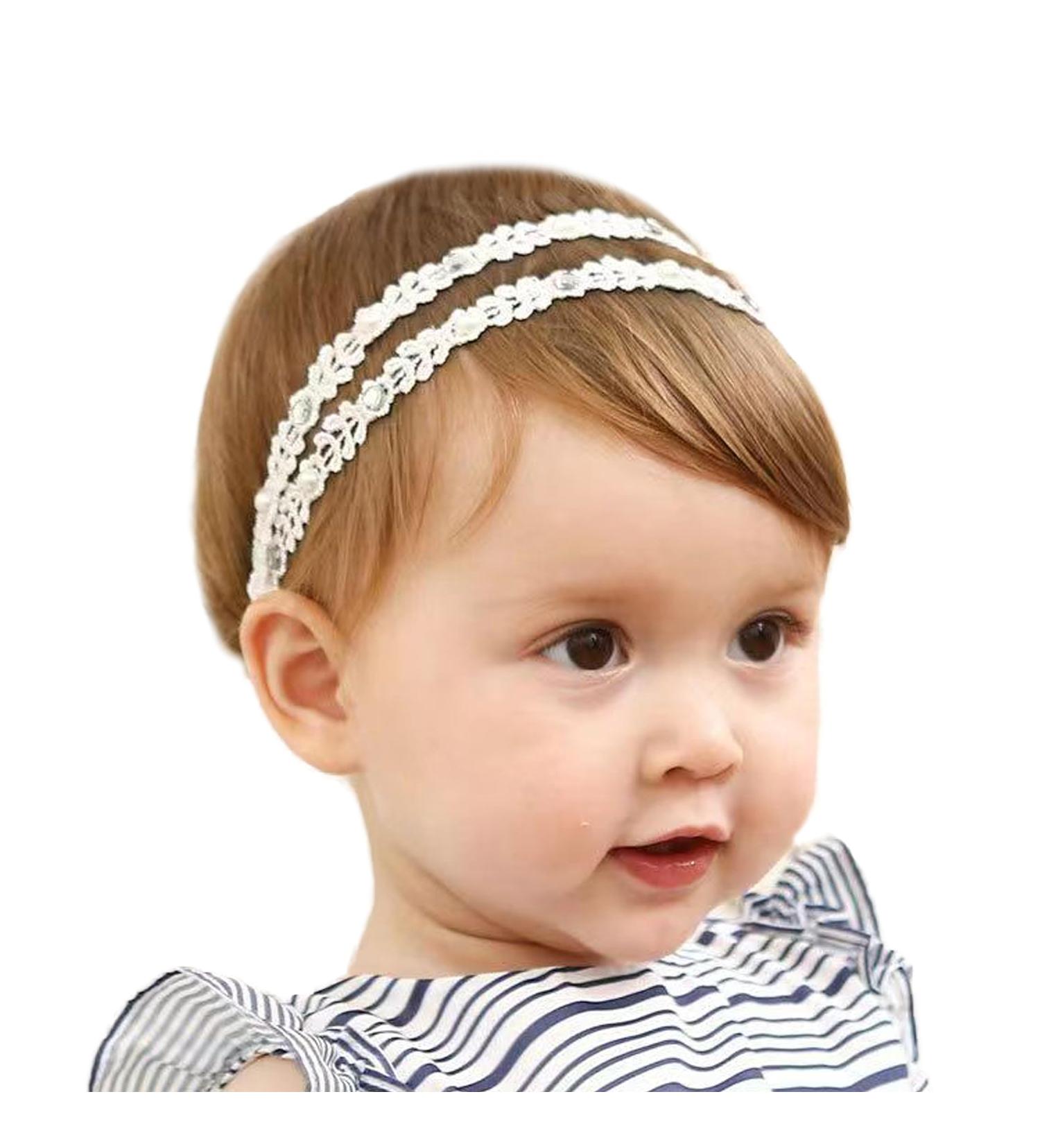 LENTQIUTT Baby Double Lace Elastic Headband - Soft Bow Hairband for Girls | Perfect Hair Accessories for Newborns & Toddlers - International Shipping - Buy Online on GoSupps.com