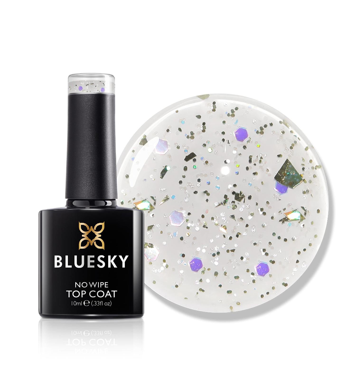 Bluesky Glitter No Wipe Top Coat GTC08 10ml | Confetti Cannon | UV LED Lamp Cure - Buy Online on GoSupps.com
