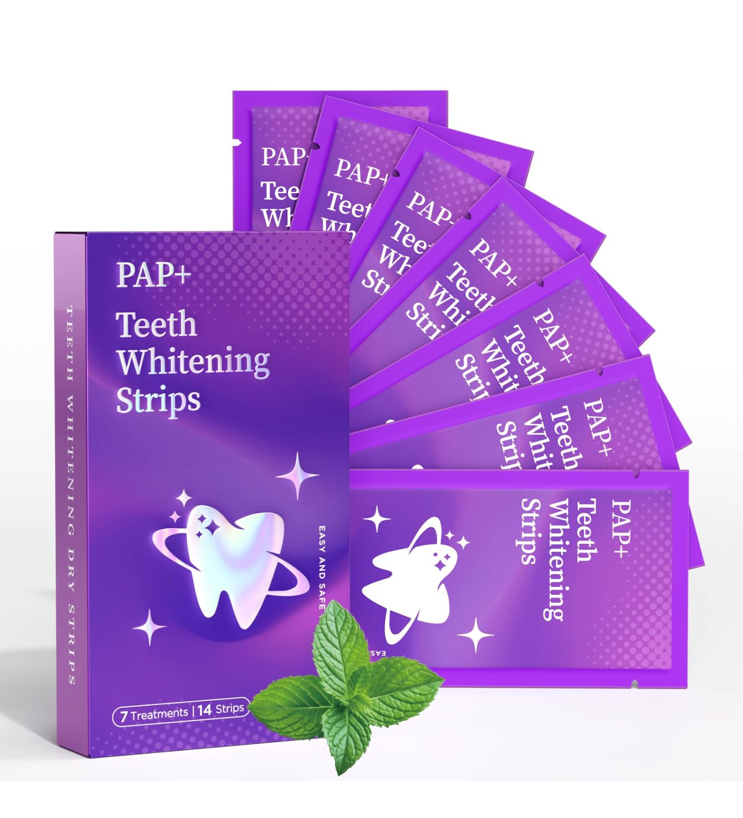 Carebest Purple Teeth Whitening Strips 7 Treatments Whitening Kit with Mint Flavor Enamel Safe Gentle for Sensitive Teeth Whiten Removes Stains for a Brighter Smile - Buy Online on GoSupps.com