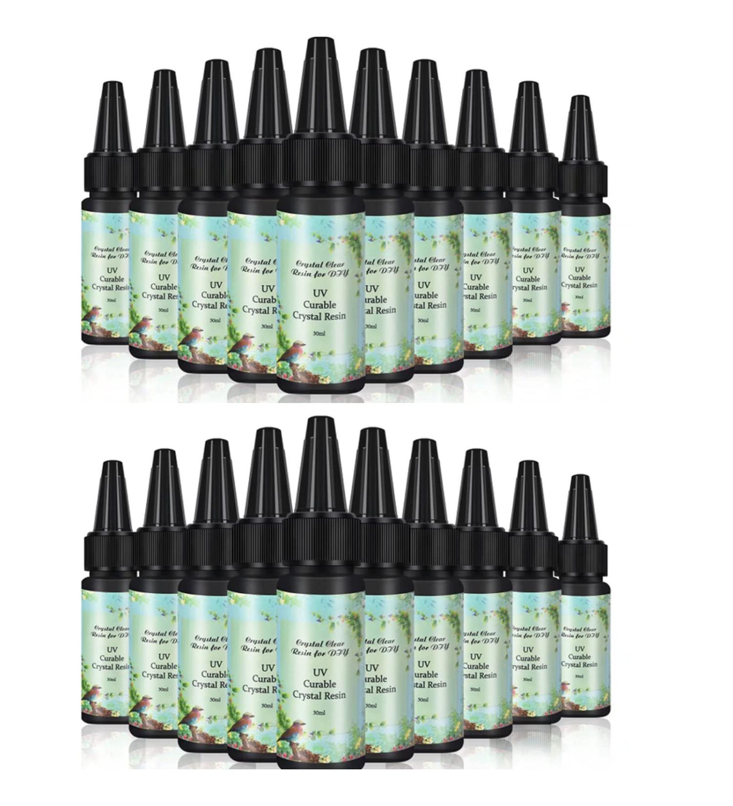 20 Pieces 30ml Crystal Epoxide Adhesive Nail Art Tools - DIY & Professional Crafting | UV Resin for Jewelry & Coating - Buy Online on GoSupps.com