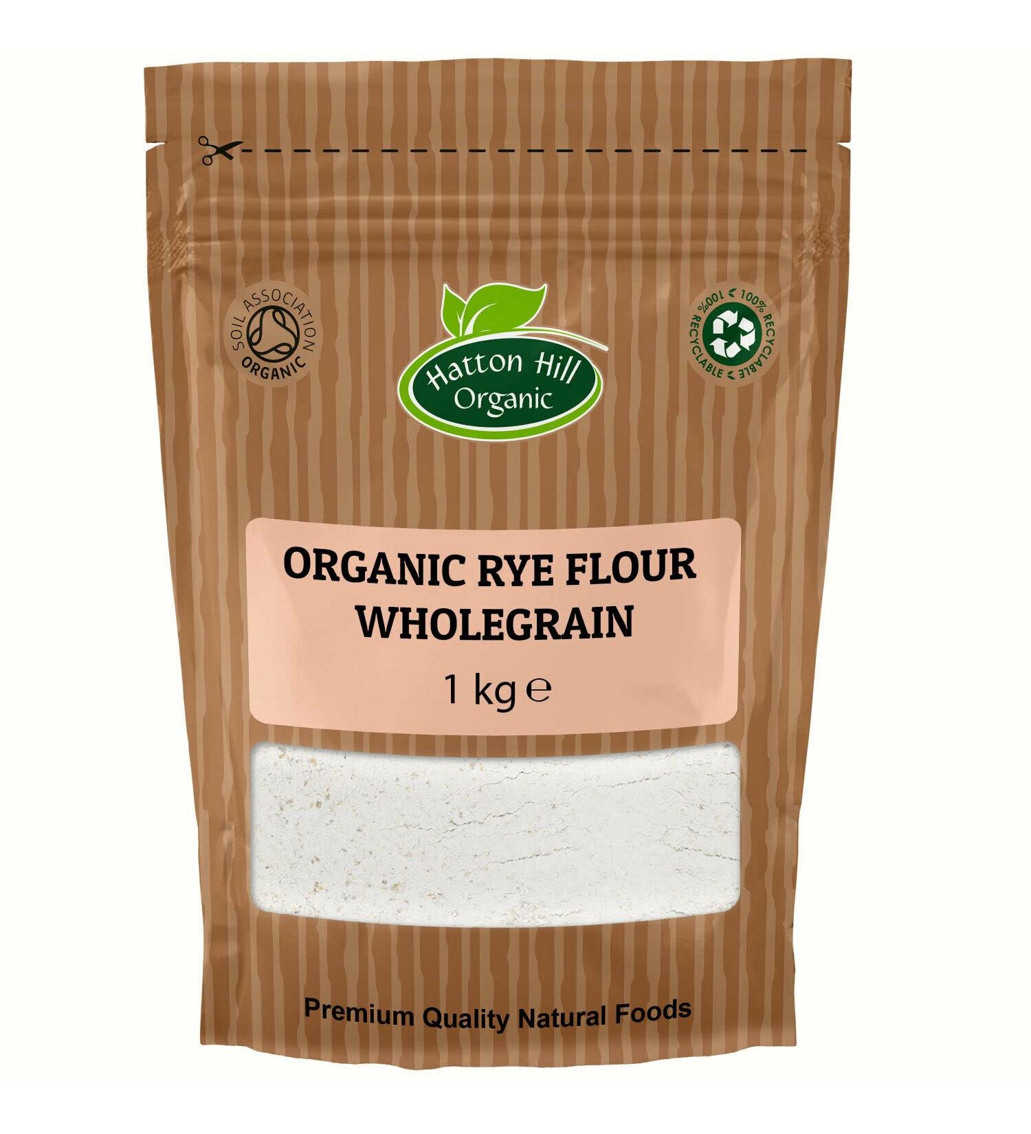 Organic Rye Wholemeal Flour 1kg by Hatton Hill Organic - Free UK Delivery - Buy Online on GoSupps.com