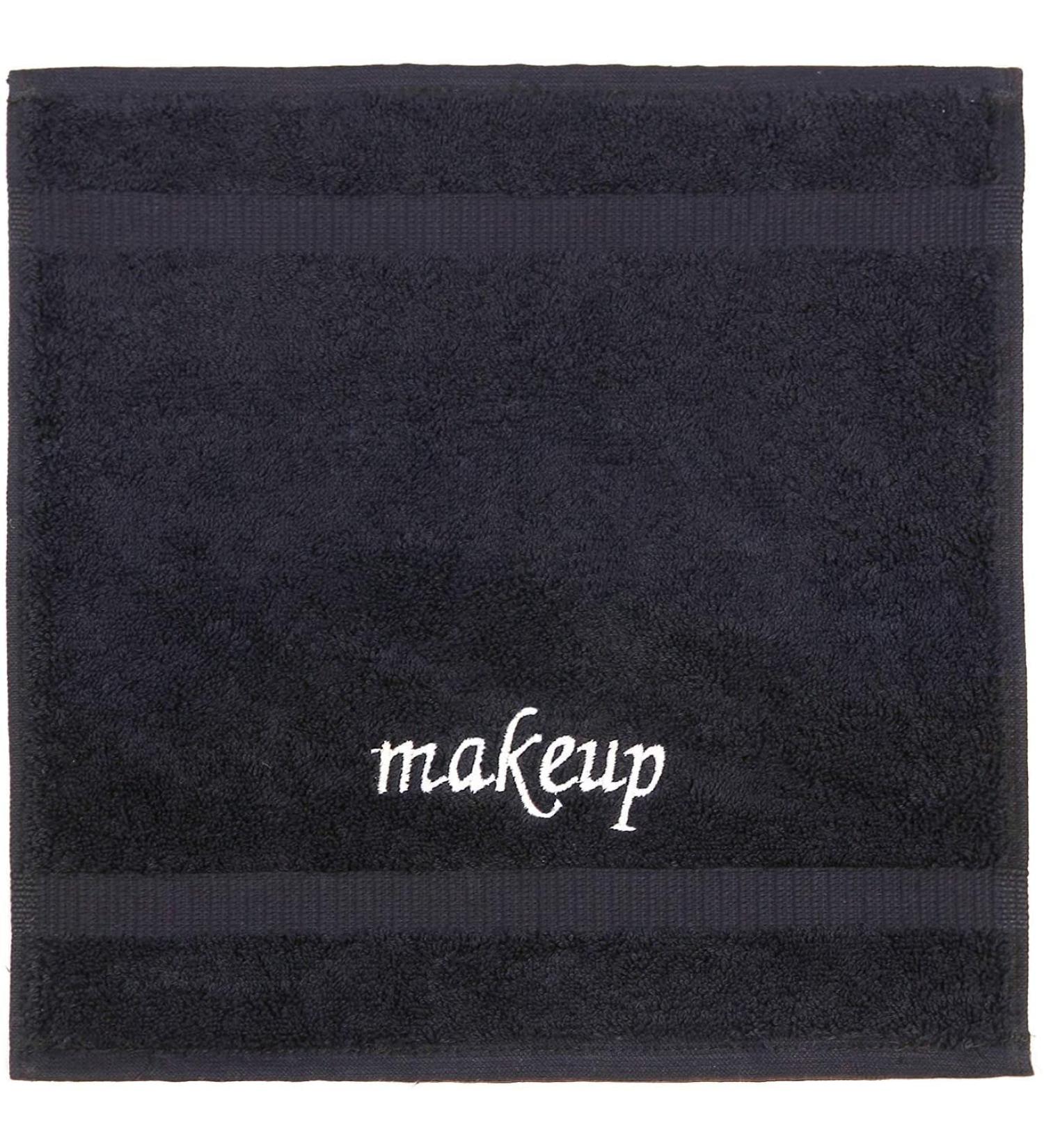 La Hammam 4 Pack Turkish Cotton Makeup Removal Towels & Washcloths - Super Soft & Highly Absorbent | Luxury Reusable Face Cloths for Facial & Skin Care - Black - Buy Online on GoSupps.com