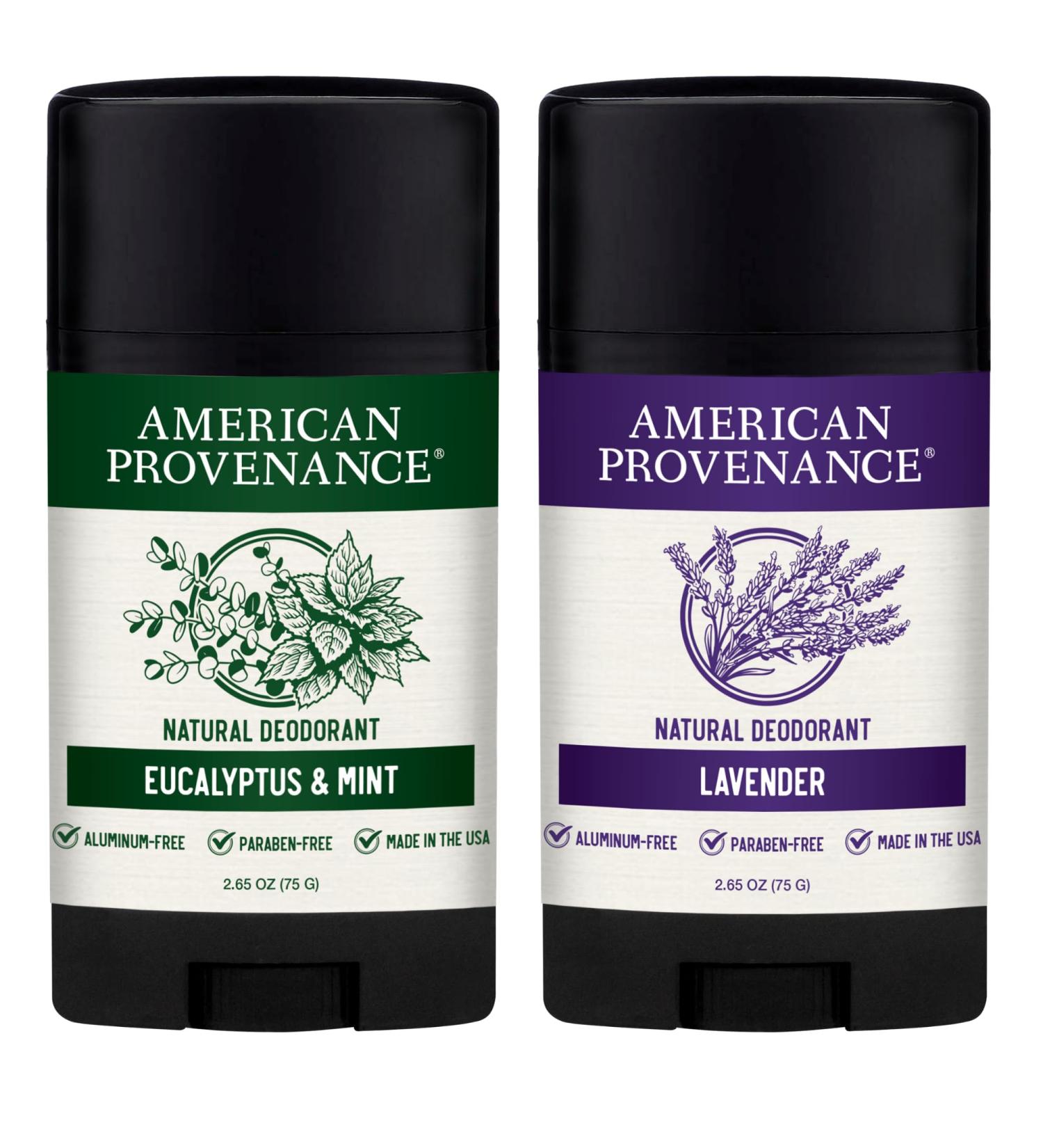 American Provenance Eucalyptus & Mint and Lavender Deodorant Bundle - Buy Online on GoSupps.com