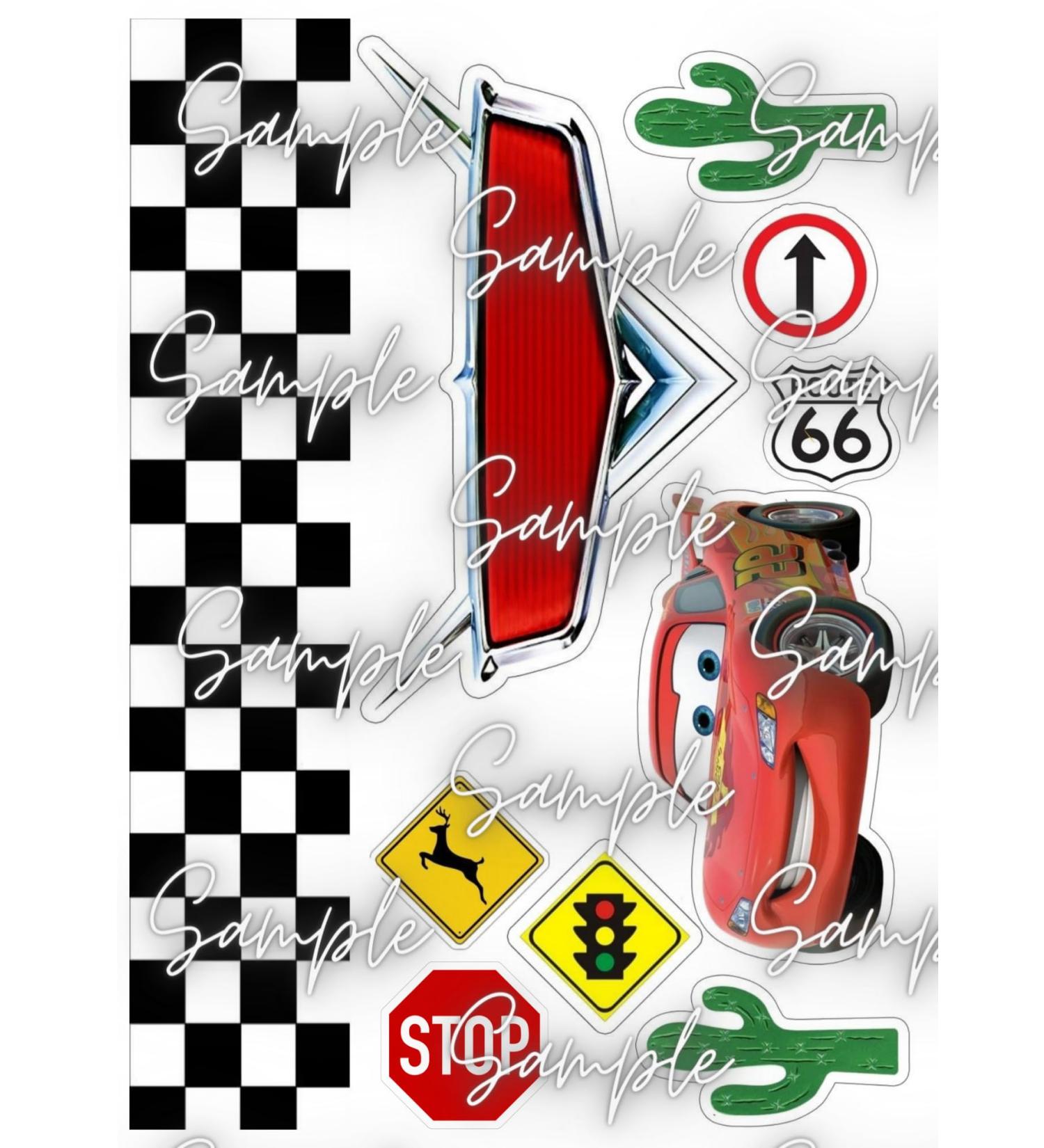 Cars edible cake topper edible print desig 2