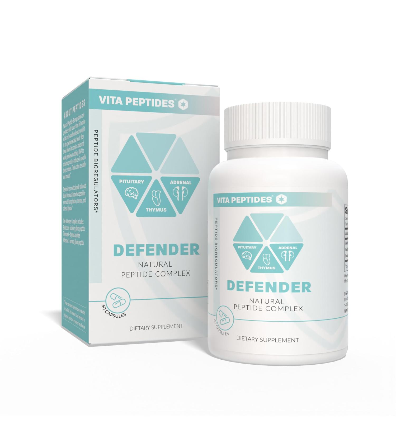 Vita Peptides Defender - Natural Peptide Bioregulator Complex (Thymus Pituitary Gland Adrenal) - Buy Online on GoSupps.com
