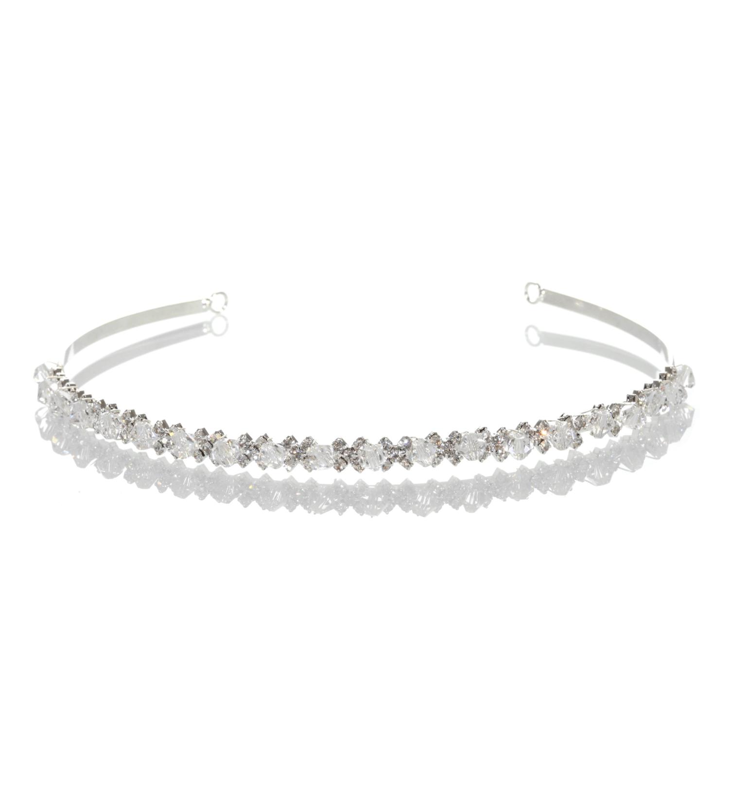 Shmily Handmade Crystal Rhinestone Wedding Tiara Headband | Bridal Jewelry Silver DH2006 - Buy Online on GoSupps.com