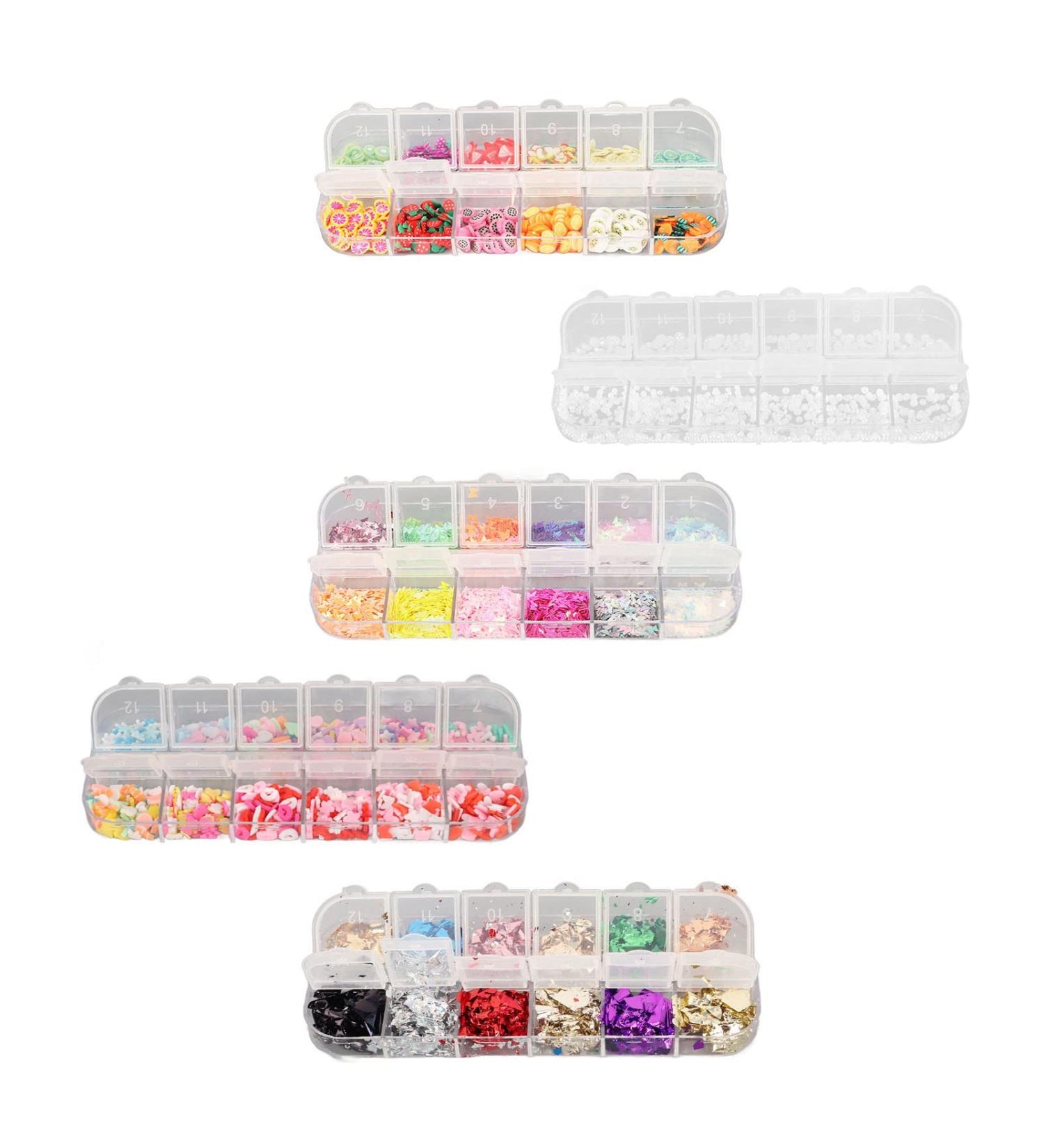 BOLORAMO Nail Sequins Nail Glitter Paillette Mixed Shapes Safe Material DIY Multipurpose 5 Boxes Simple Thin with Storage Box for Party - Buy Online on GoSupps.com