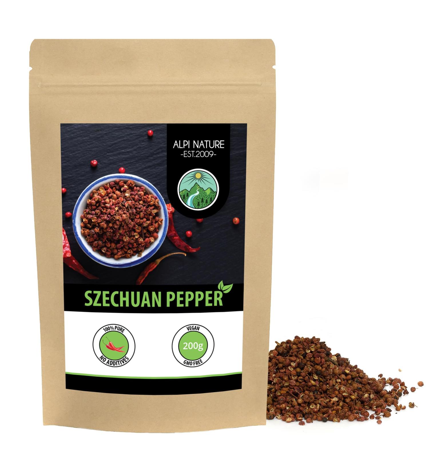 200g 7oz Whole Szechuan Peppercorns - 100% Natural, Additive-Free, Vegan Timut Pepper - Buy Online on GoSupps.com