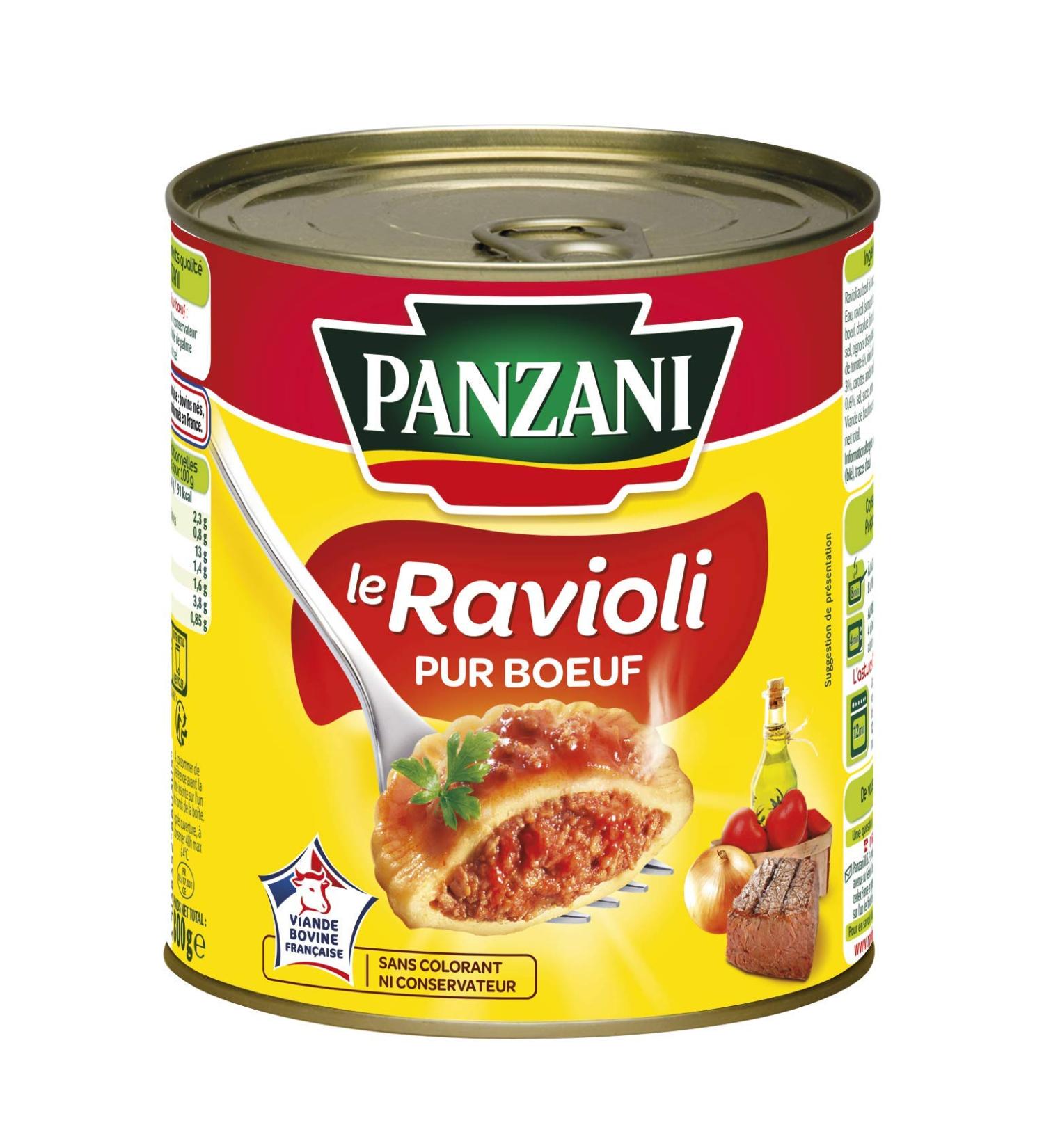 Panzani Pure Beef Ravioli, French Beef - 800g Box