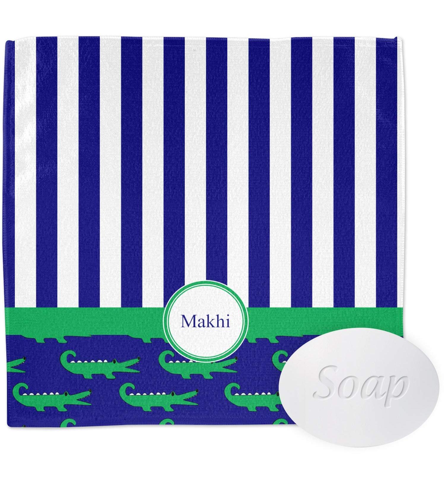 YouCustomizeIt Personalized Alligators & Stripes Washcloth