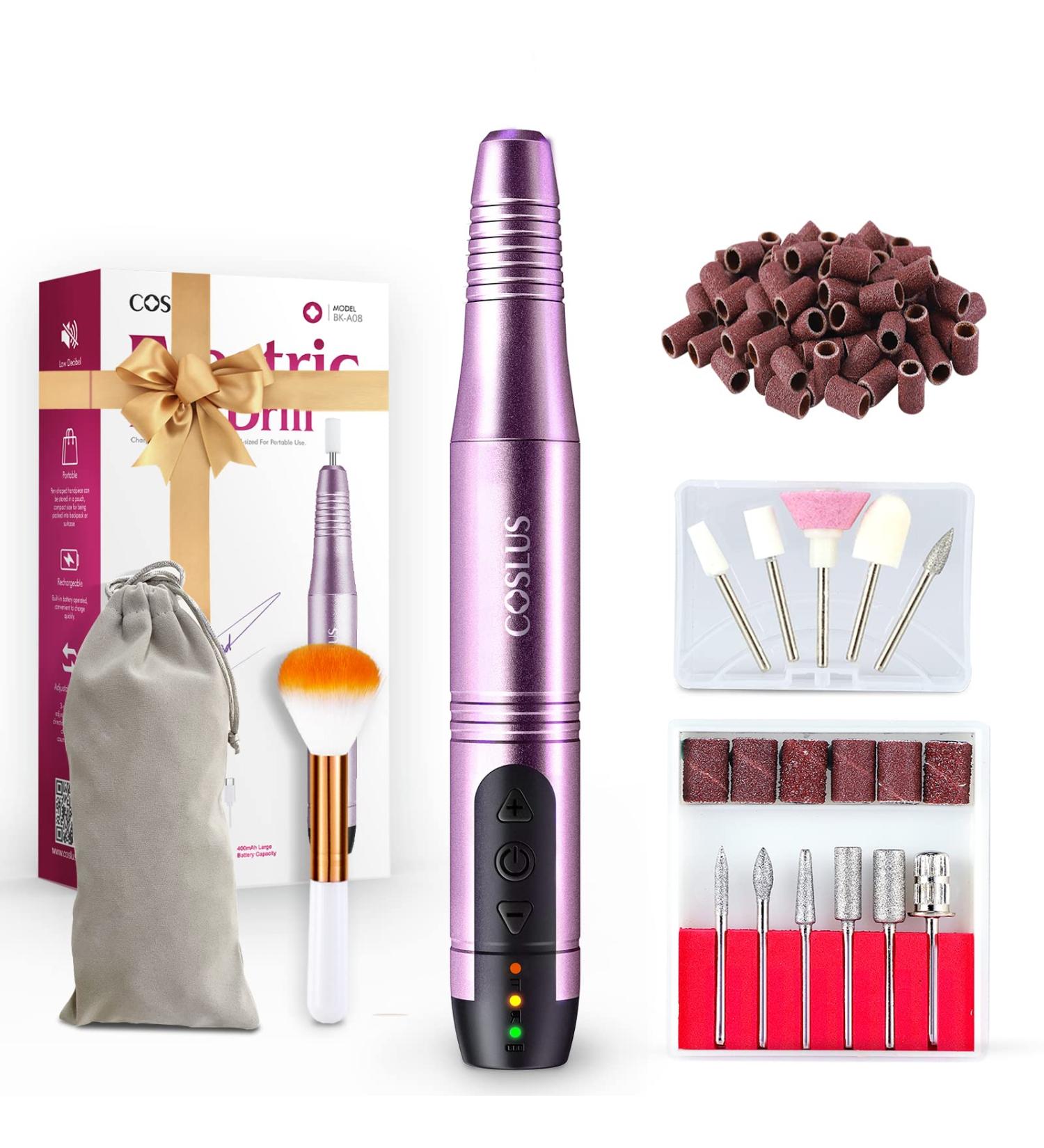 Cordless Nail Drill Electric File for Professional Nail Care - Rechargeable Manicure Pedicure Kit with Everything - Lightweight and Portable APurple Design - Buy Online on GoSupps.com