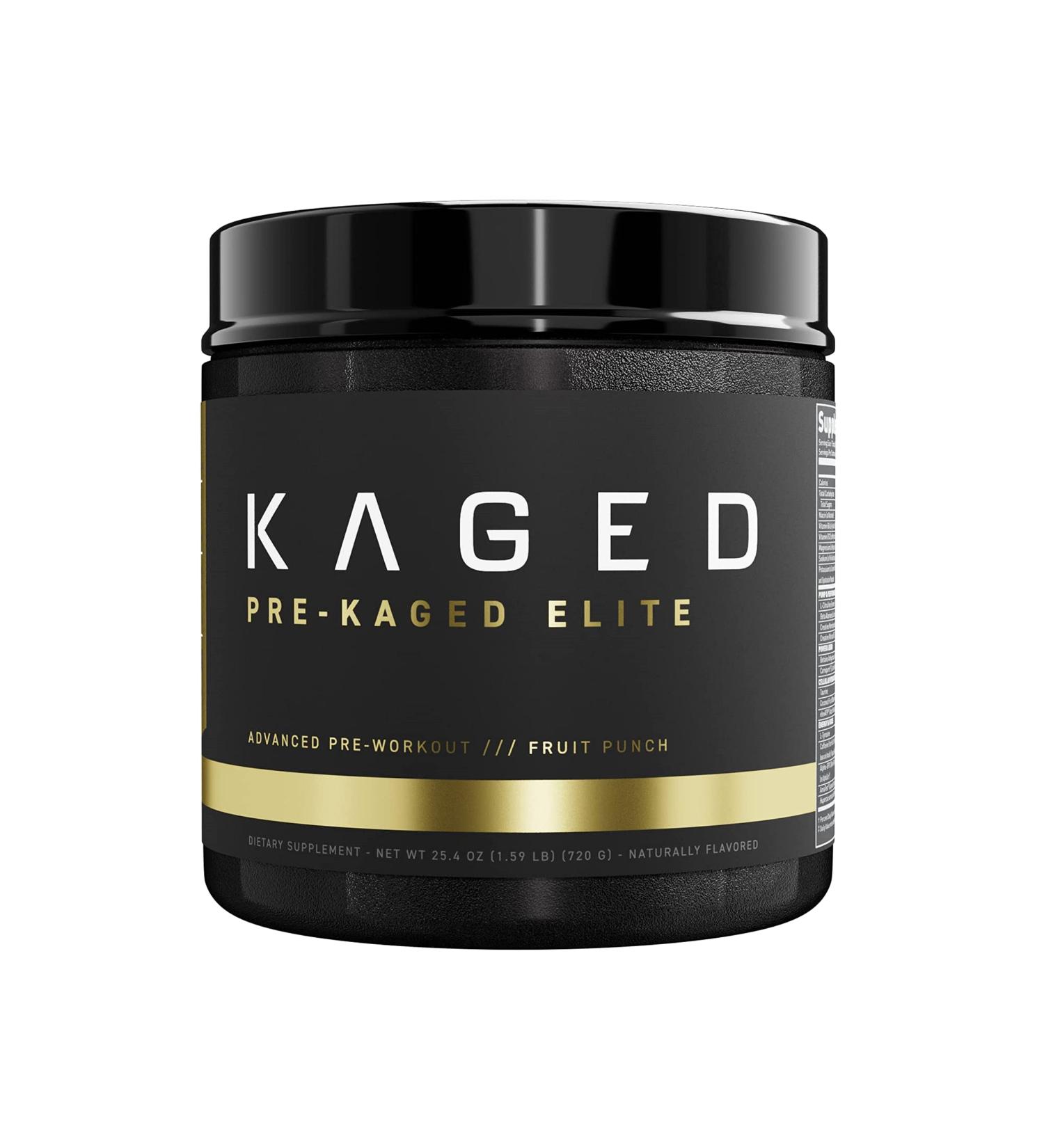 Pre-KAGED Elite Preworkout Powder - High Stimulant for Men & Women | Energy, Focus, Pumps | L-Citrulline, Beta Alanine, Creatine, Caffeine | Fruit Punch Flavor - Buy Online on GoSupps.com