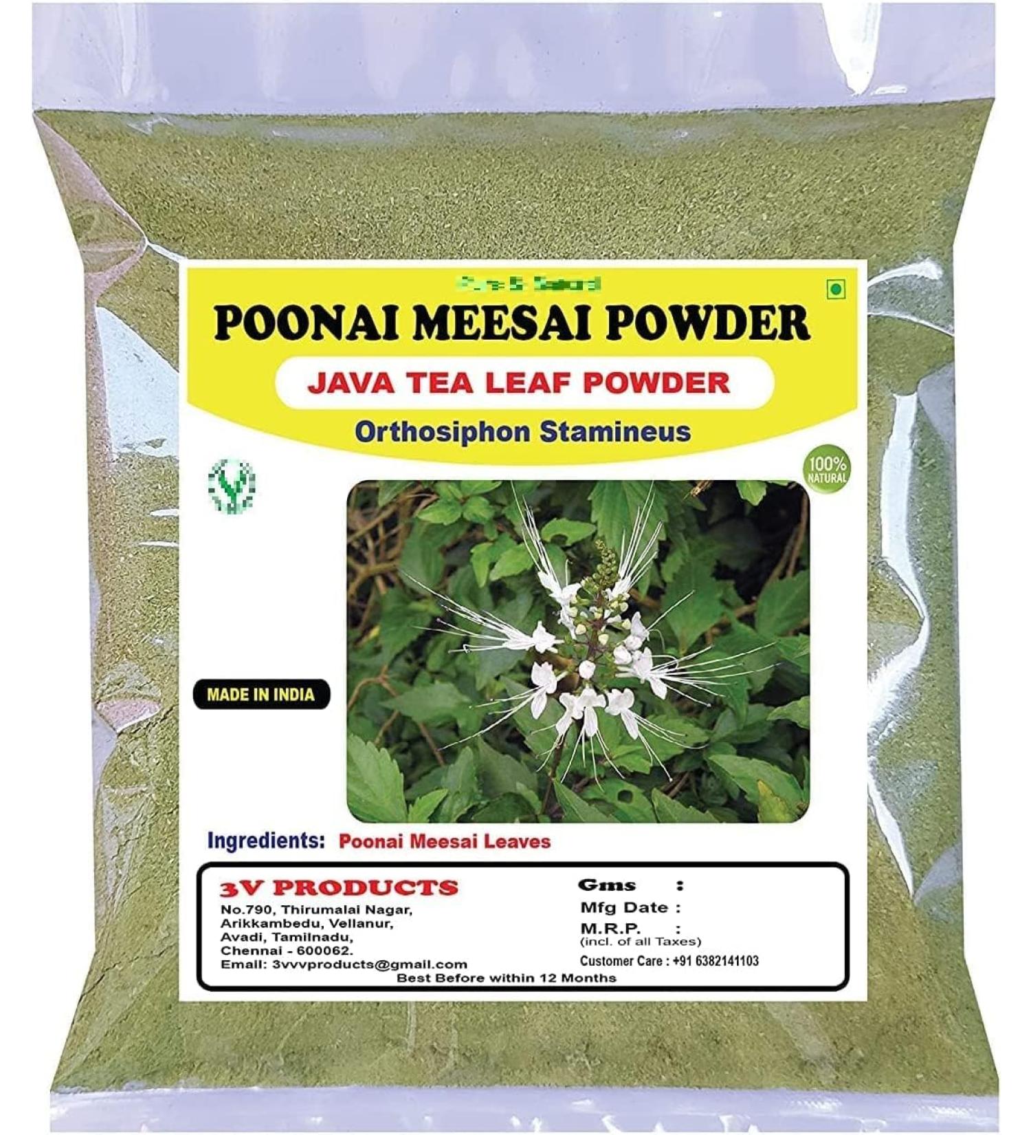 READ QURA Poonai Meesai Poeder 100g Orthosiphon Stamineus Java Theeblad Poeder Kat Snorharen Seeraga Thulasi 32 oz - Buy Online on GoSupps.com