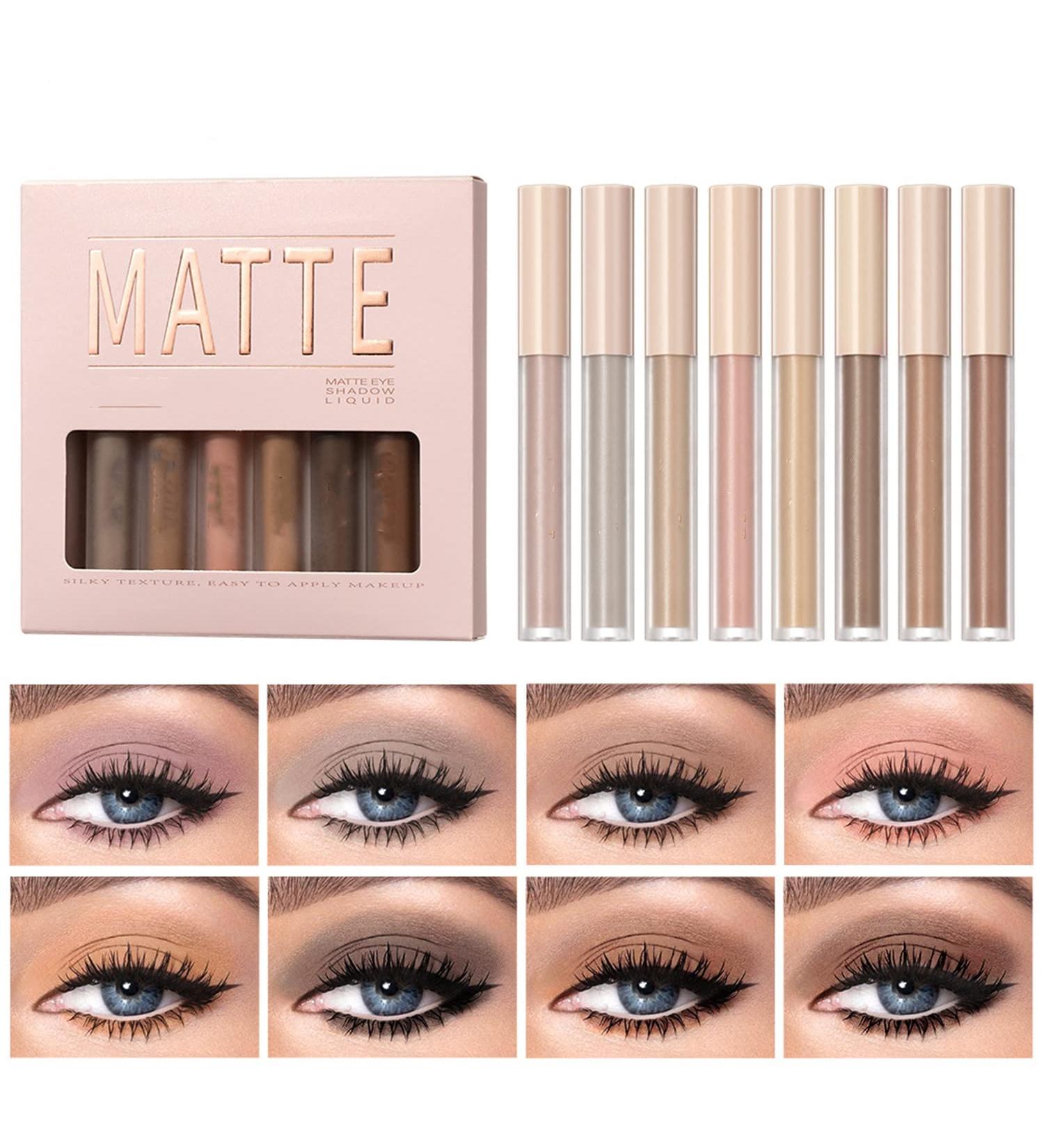 MAEPEOR Matte Liquid Eyeshadow Set - 8 Neutral Colors | Lightweight, Waterproof & Long Lasting Formula - Buy Online on GoSupps.com