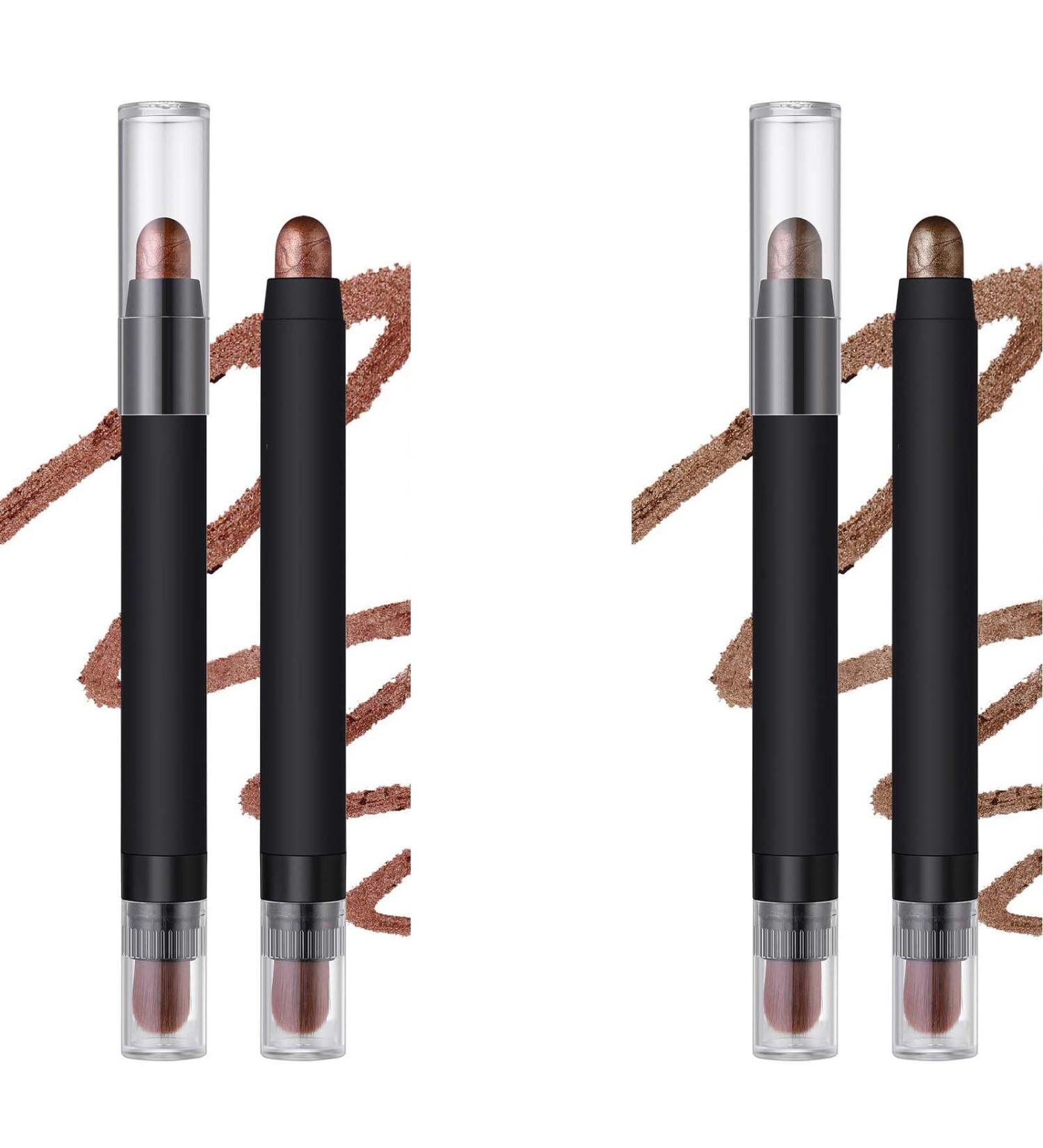 Double-ended highlight stick eye shadow sticks with brush shiny highlighting stick for eyes Long Lasting & Waterproof Shimmer Eyeshadow Stick Set for Eyes (07+08) - Buy Online on GoSupps.com