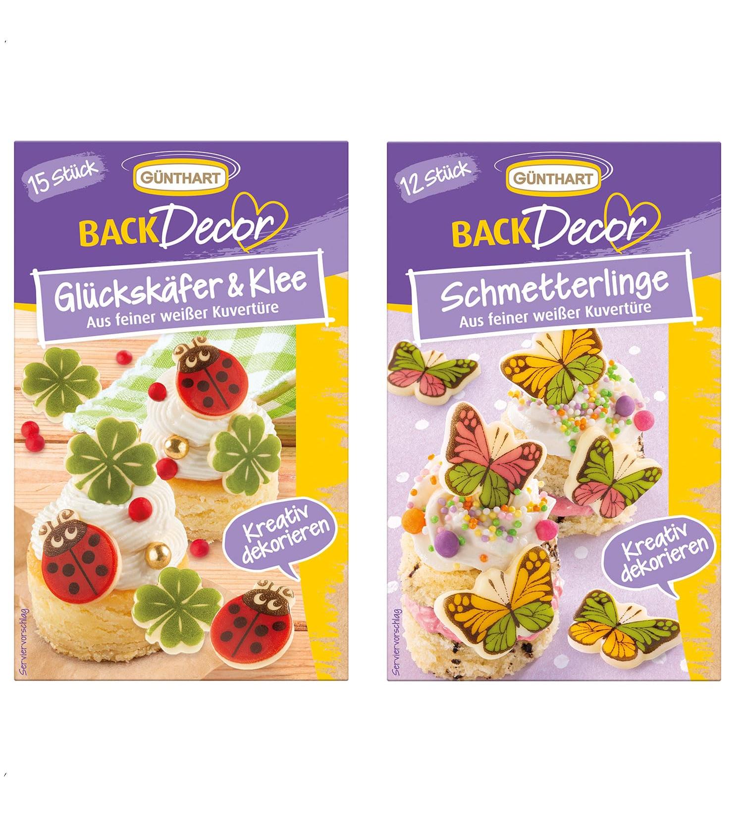G nthart BackDecor White Chocolate Ladybugs Clover Leaves & Butterflies Set 2 Packs of 31g for Baking & Decorating | International Shipping Available - Buy Online on GoSupps.com