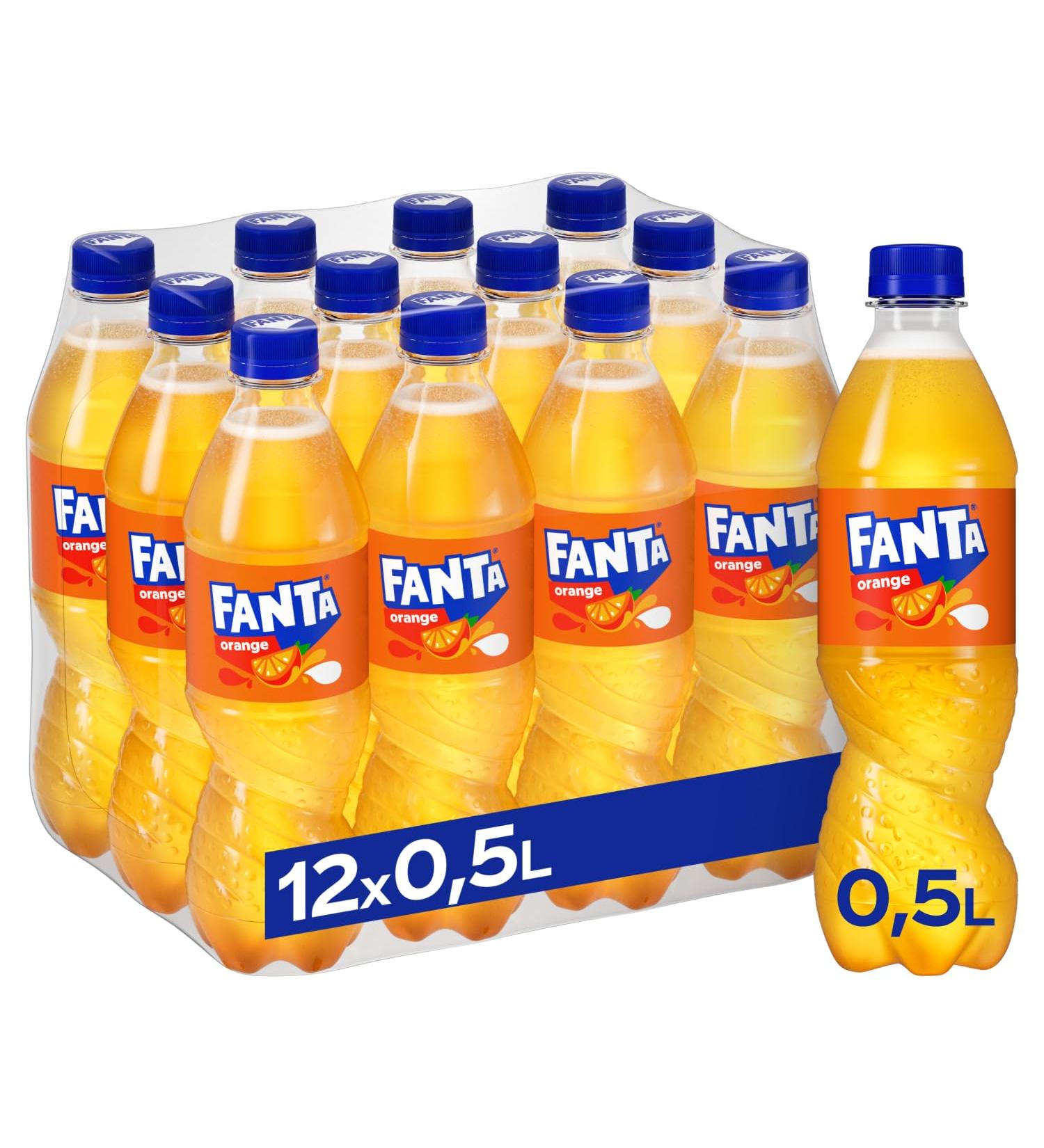 Fanta Orange - fruity -injected lemonade with a classic orange taste - refreshing soft drink in one way bottles (12 x 500 ml) orange orange 500 ml (12 pack)