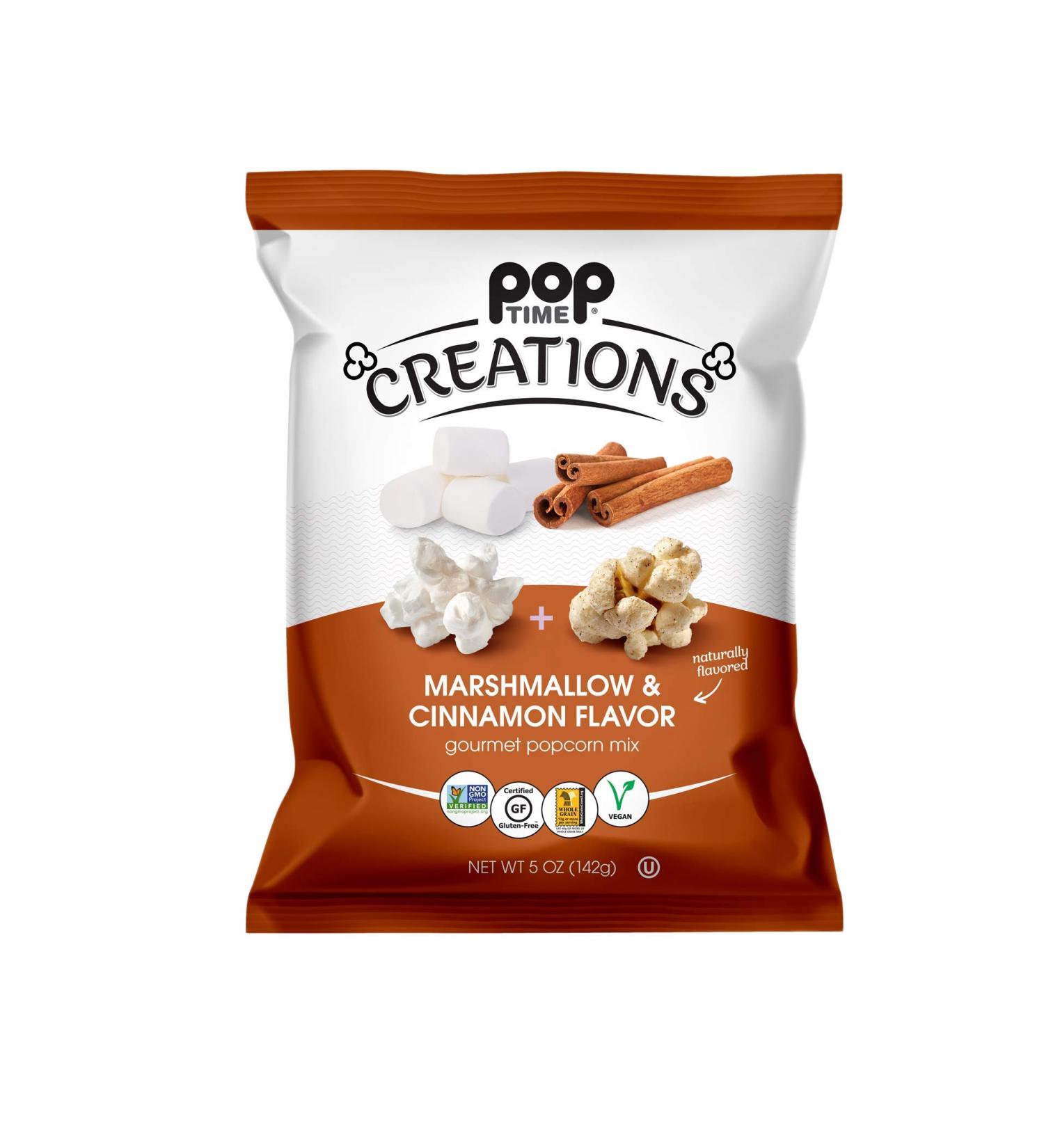 Poptime Creations Popcorn - Marshmallow & Cinnamon, 5oz (6 Pack) | Vegan, Gluten-Free, Non-GMO, Kosher - Buy Online on GoSupps.com